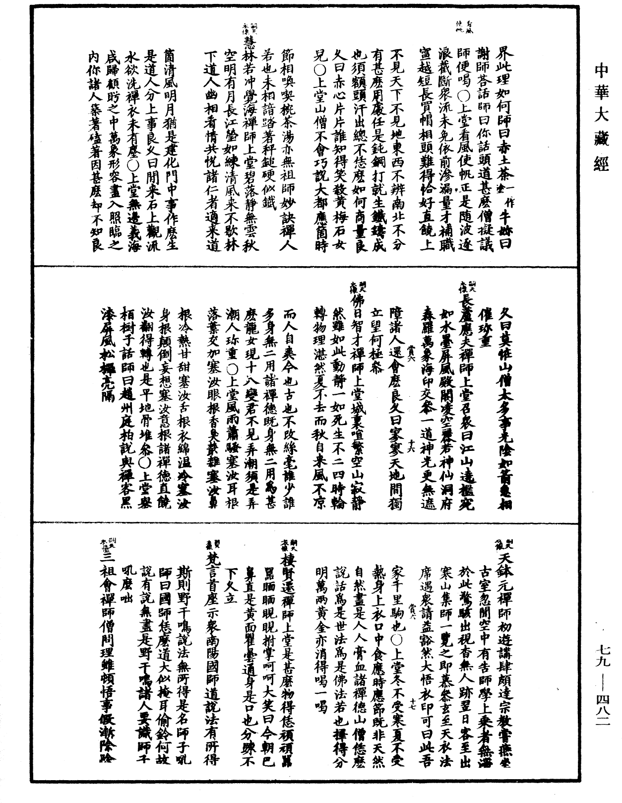 禅宗正脉《中华大藏经》_第79册_第482页