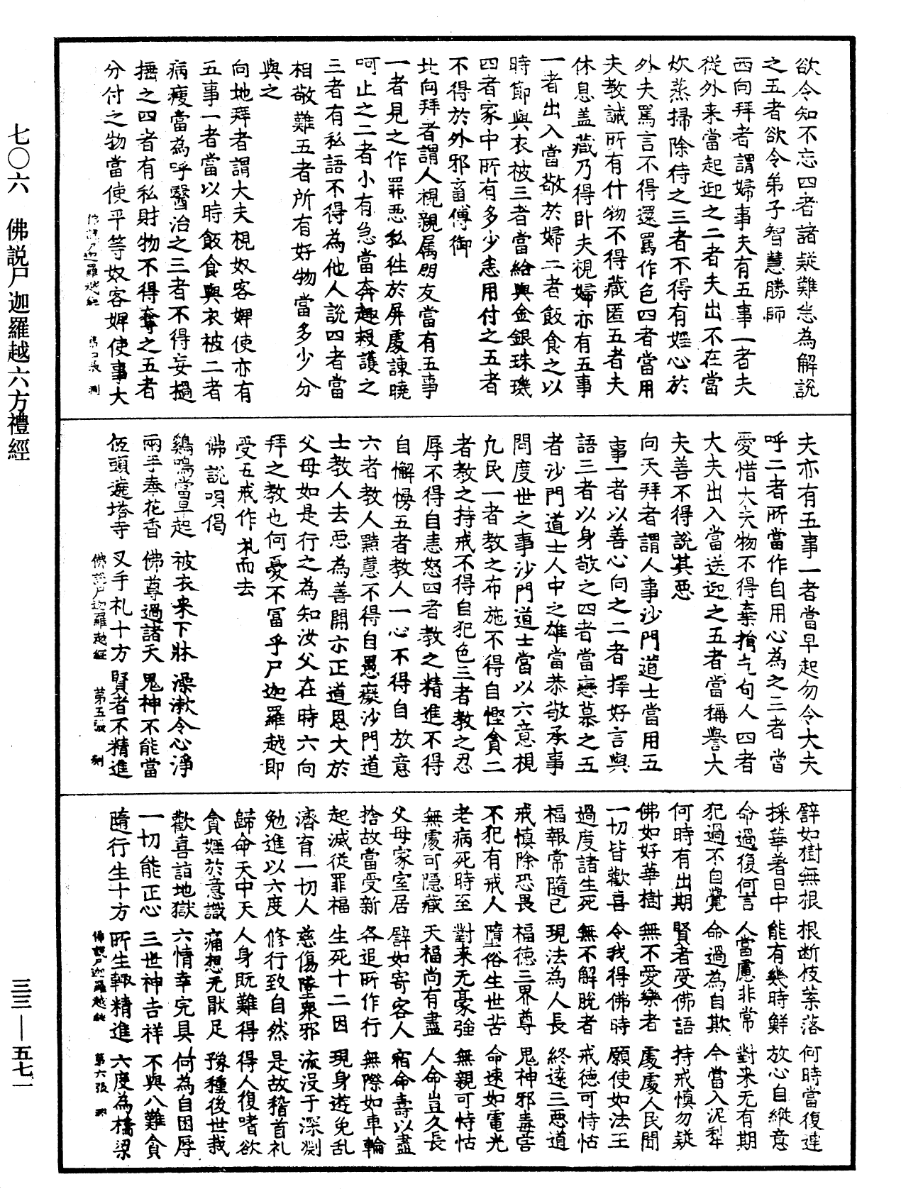 佛說尸迦羅越六方禮經《中華大藏經》_第33冊_第0571頁