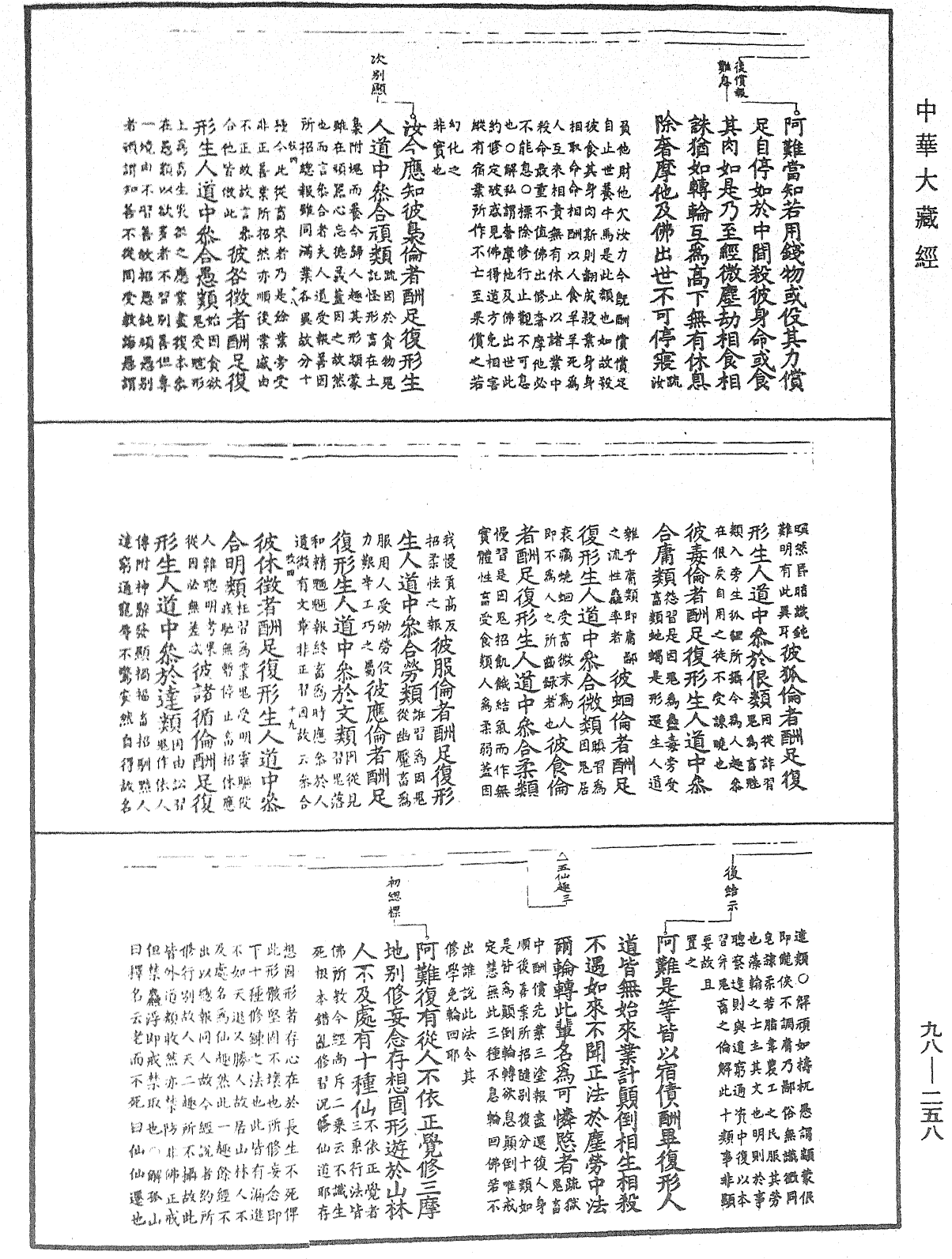 首楞嚴經義海《中華大藏經》_第98冊_第258頁