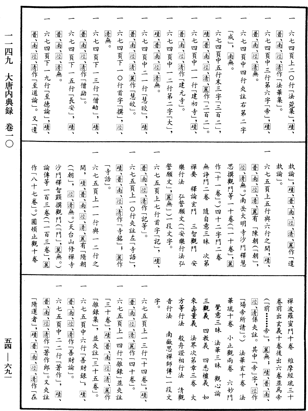 大唐內典錄《中華大藏經》_第54冊_第691頁