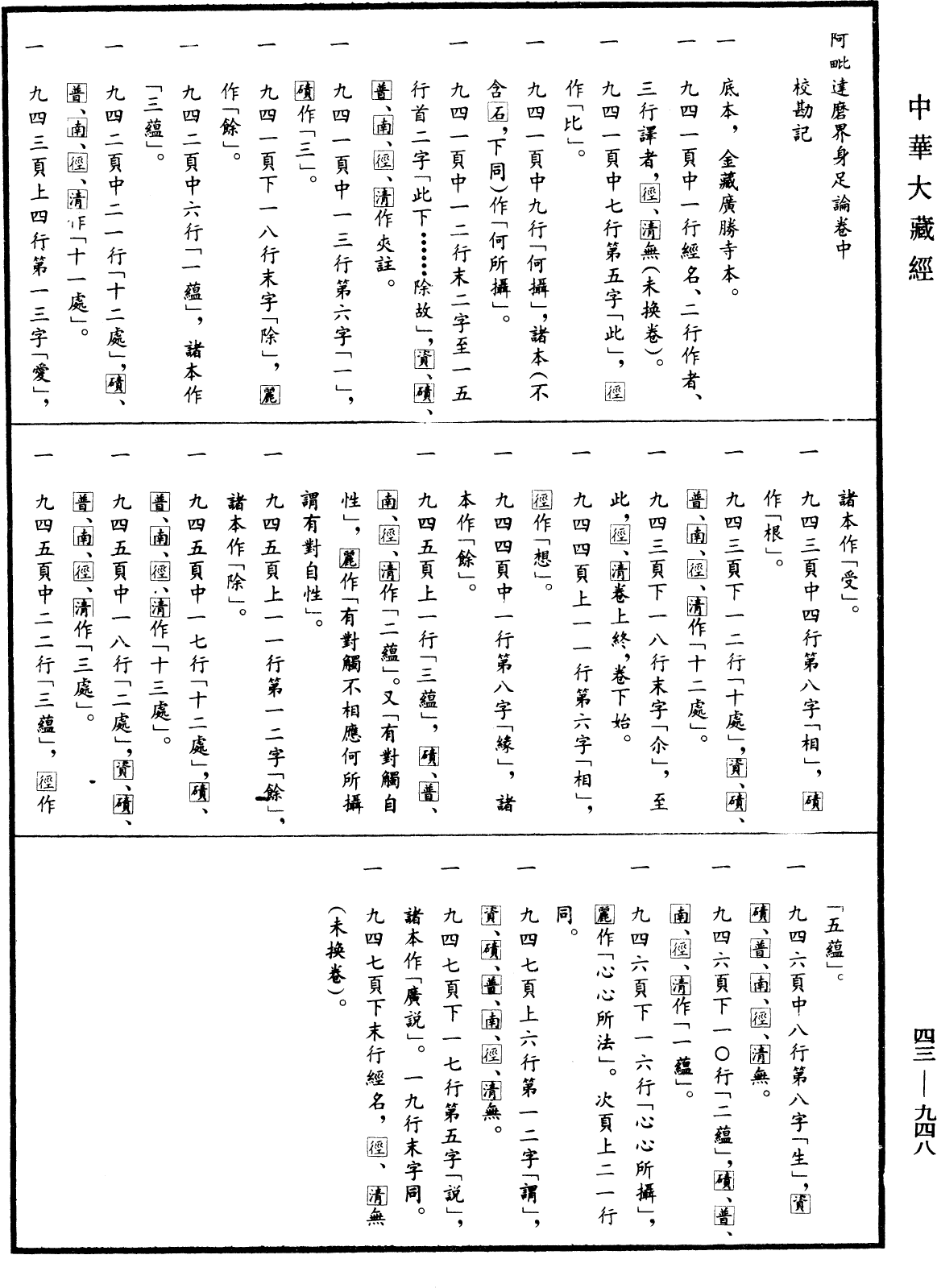 阿毗達磨界身足論《中華大藏經》_第43冊_第948頁2