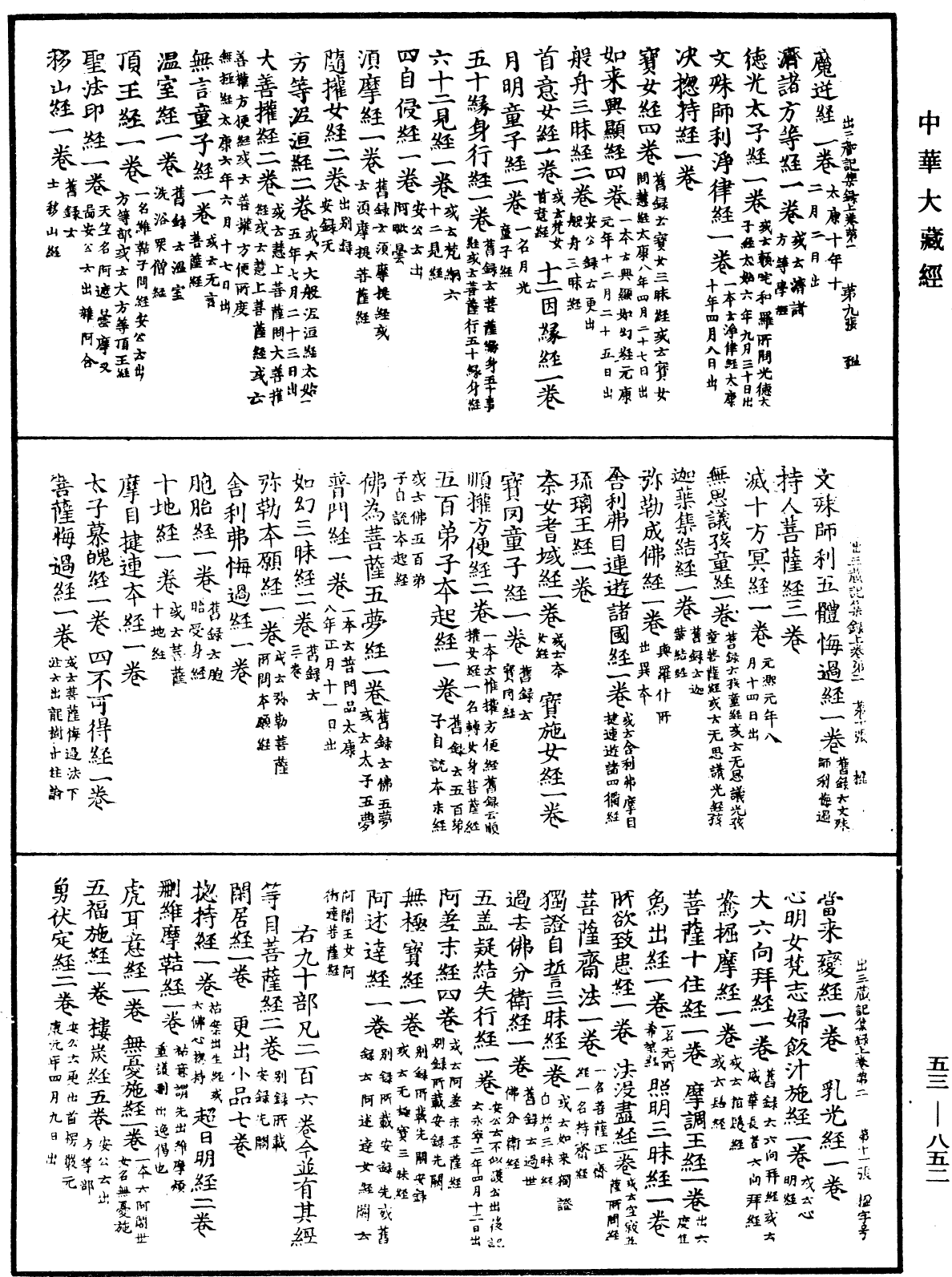 出三藏記集《中華大藏經》_第53冊_第852頁