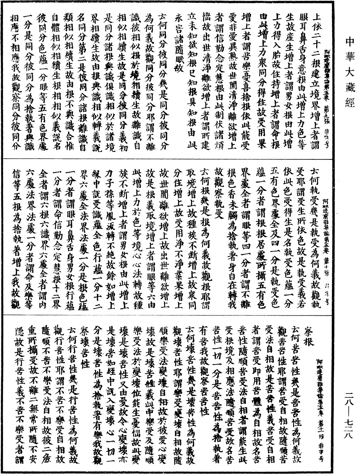 大乘阿毗達磨雜集論《中華大藏經》_第28冊_第0728頁