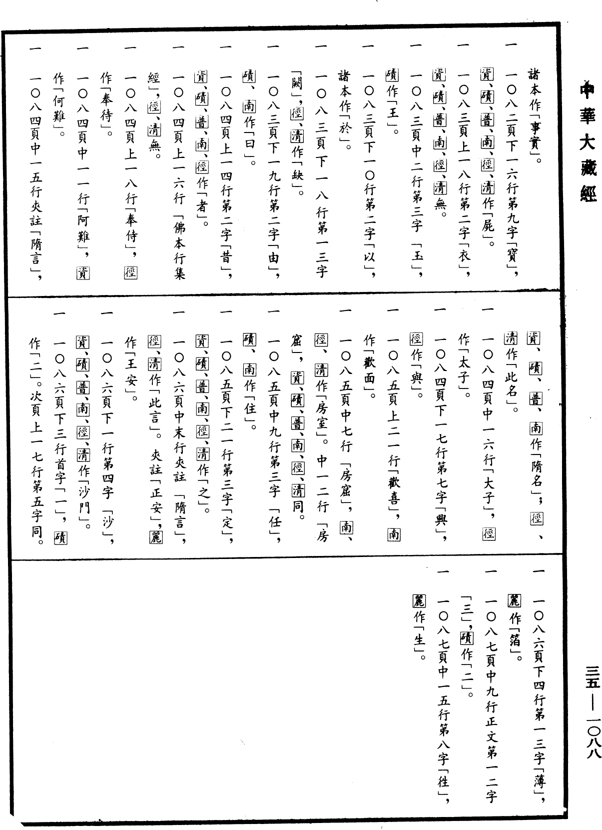 佛本行集經《中華大藏經》_第35冊_第1088頁