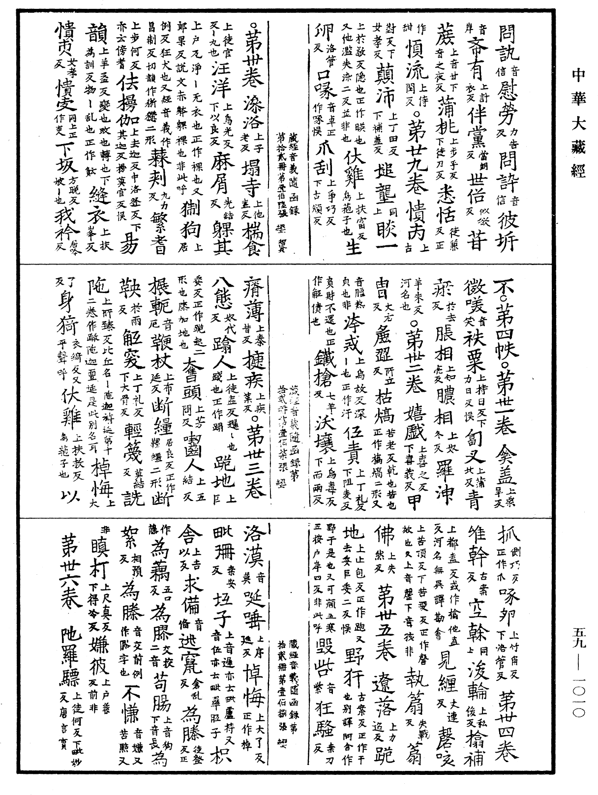 新集藏經音義隨函錄《中華大藏經》_第59冊_第1010頁