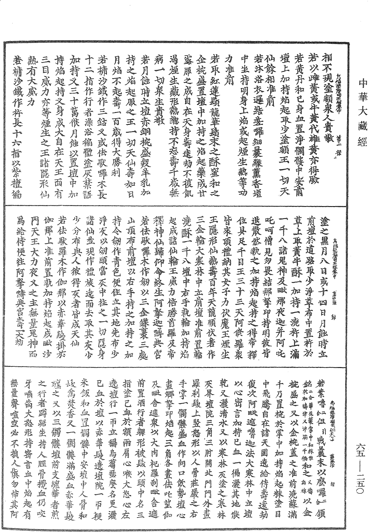 金剛恐怖集會方廣軌儀觀自在菩薩三世最勝心明王大威力烏樞瑟摩明王經《中華大藏經》_第65冊_第0250頁