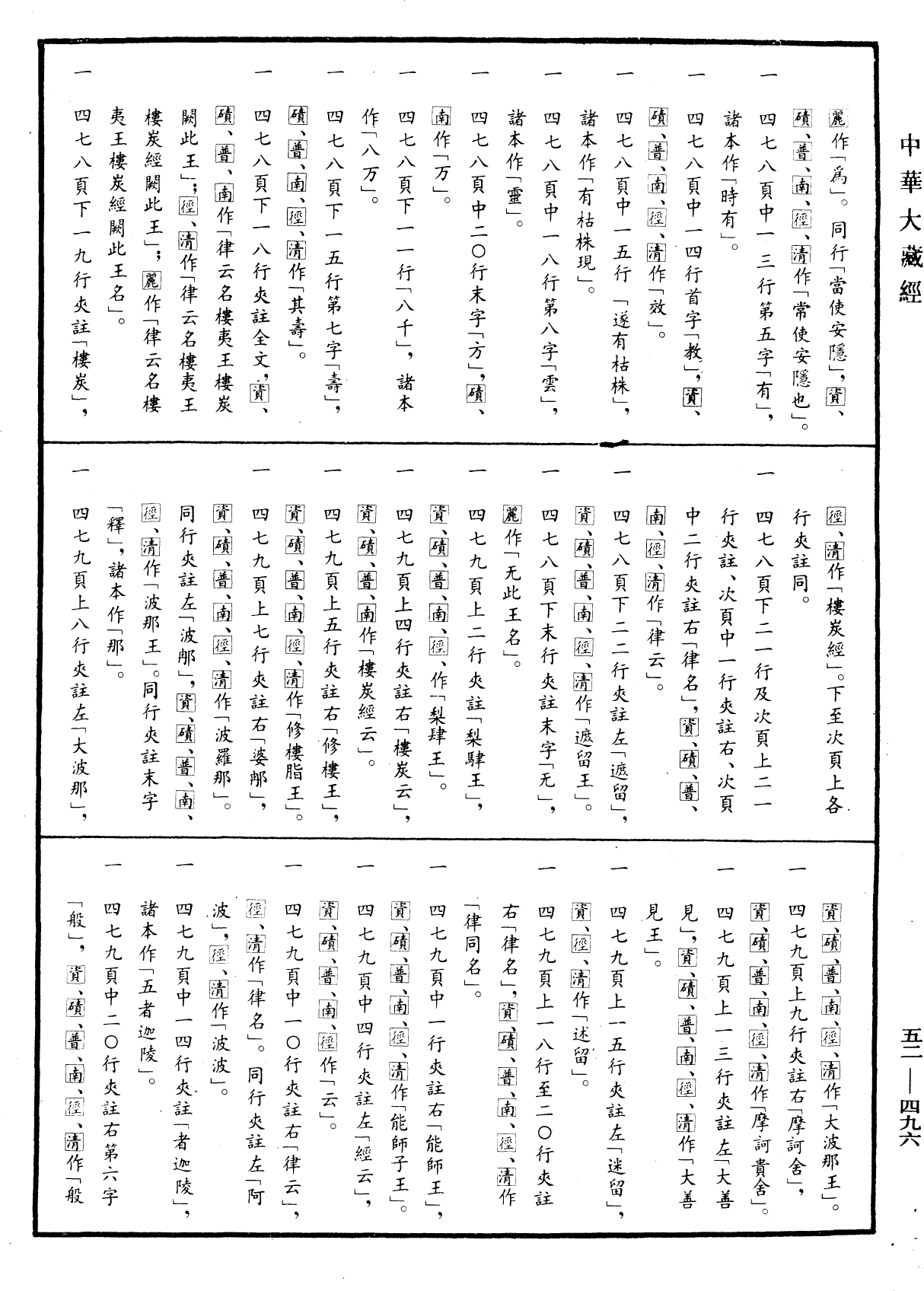 釋迦譜《中華大藏經》_第52冊_第496頁