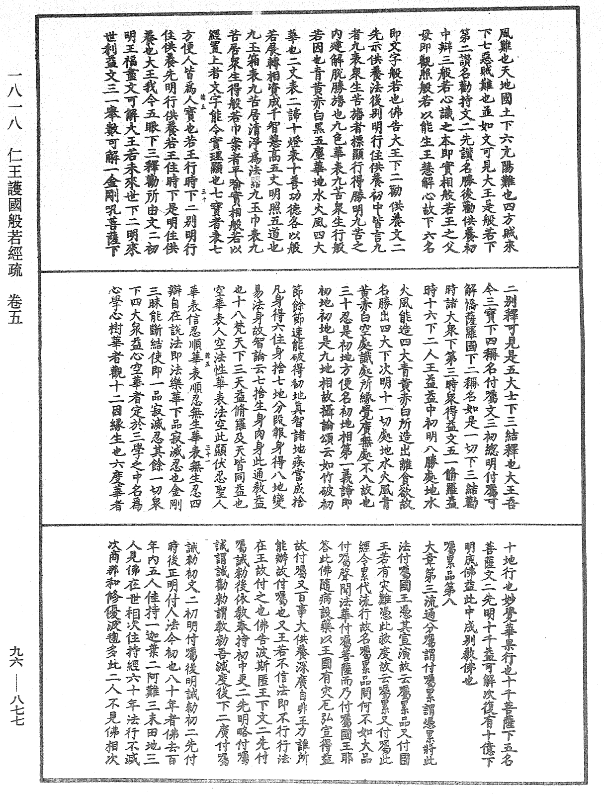 仁王護國般若經疏《中華大藏經》_第96冊_第877頁