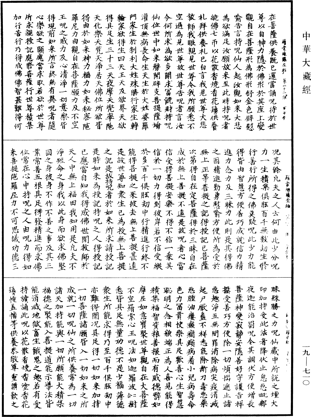 不空羂索陀羅尼經《中華大藏經》_第19冊_第710頁