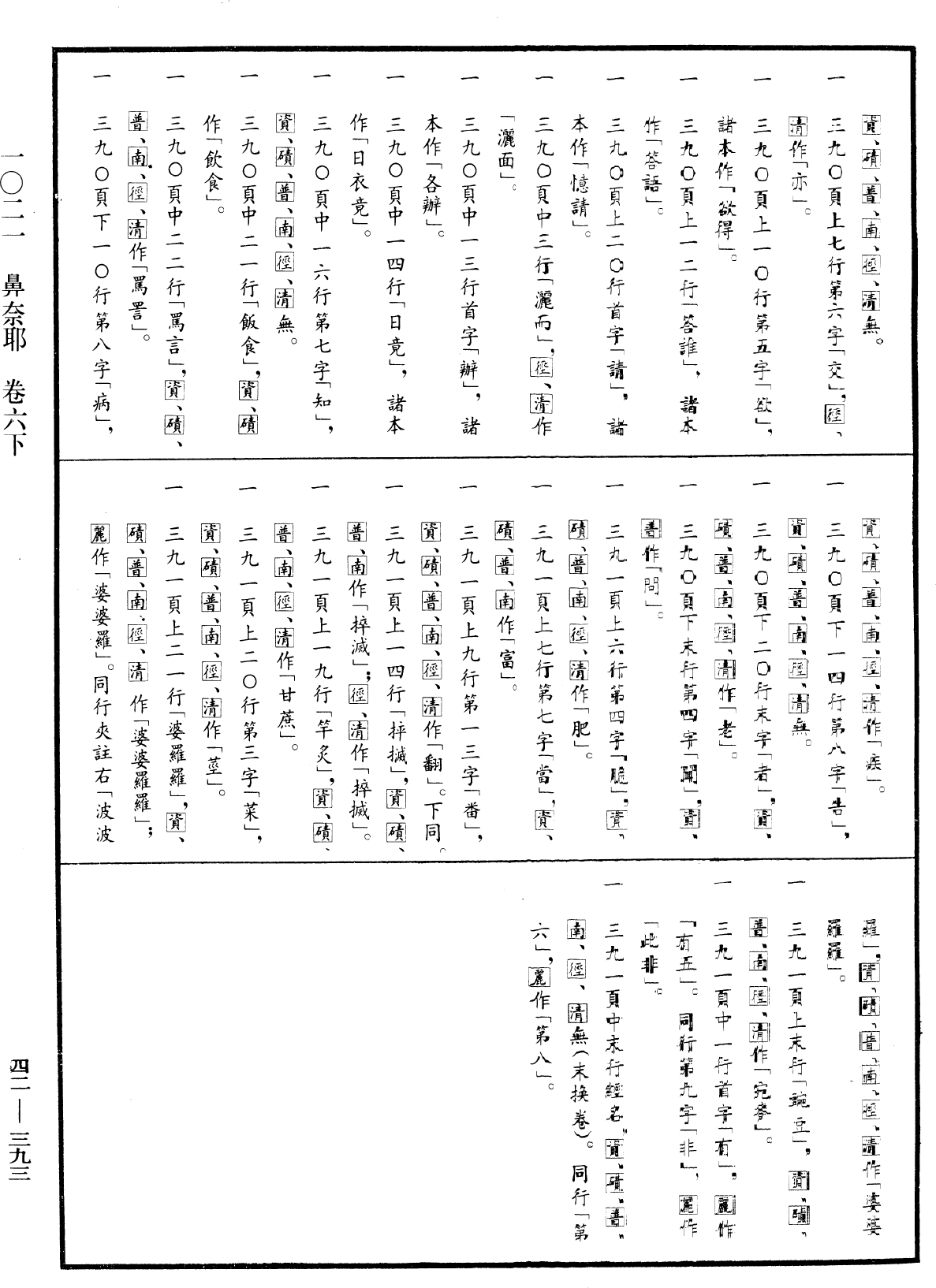 鼻奈耶《中華大藏經》_第42冊_第393頁