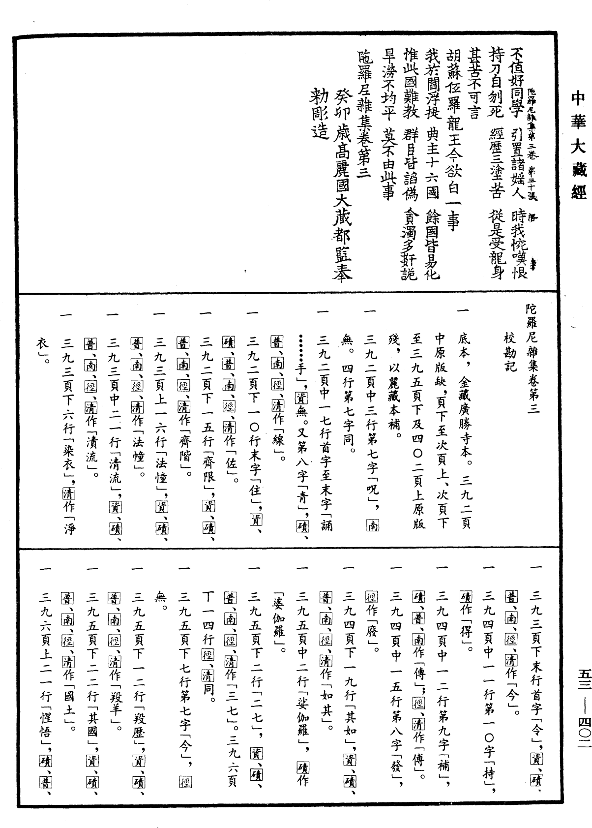 陀羅尼雜集《中華大藏經》_第53冊_第402頁