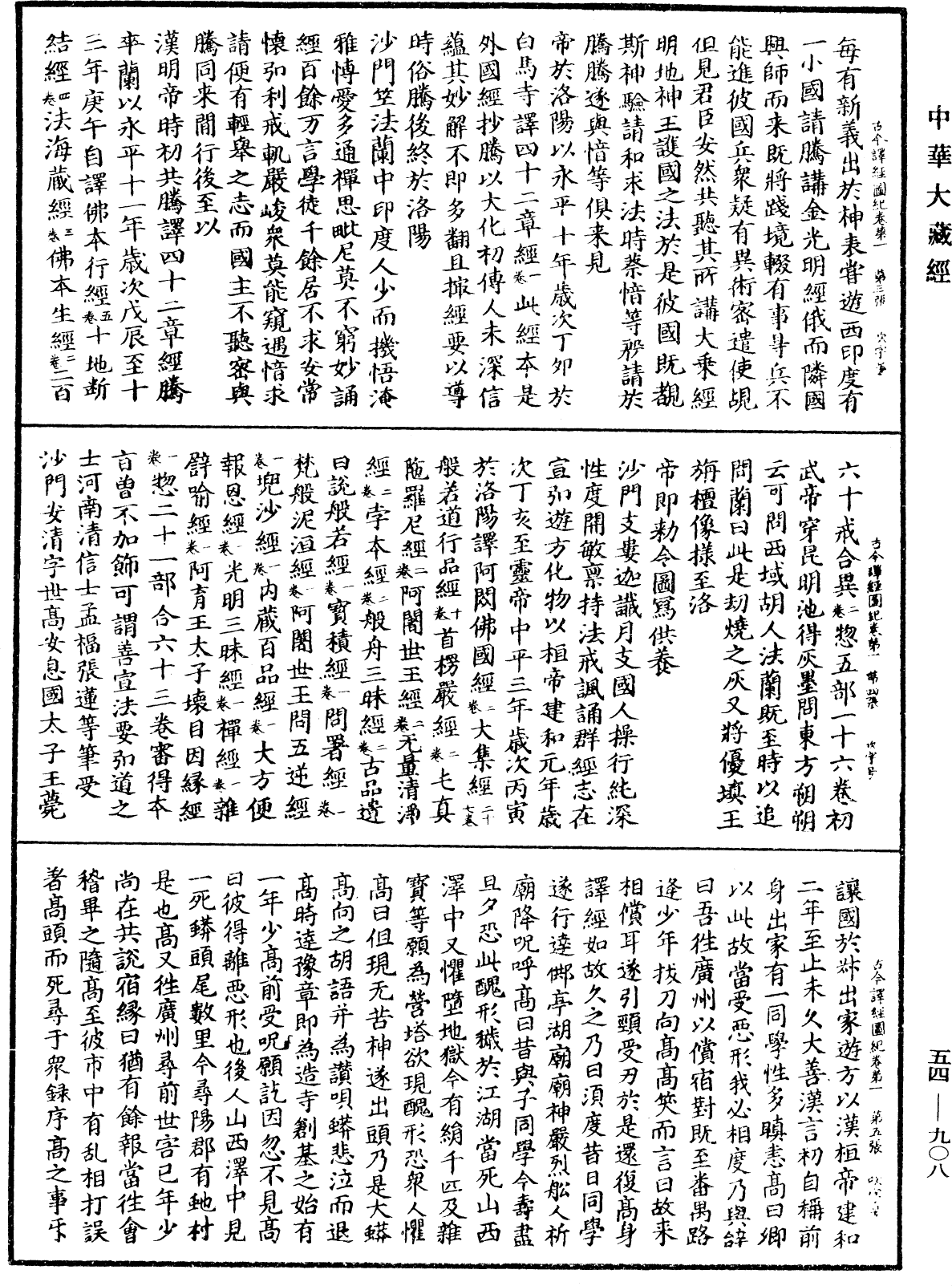 古今譯經圖紀《中華大藏經》_第54冊_第908頁