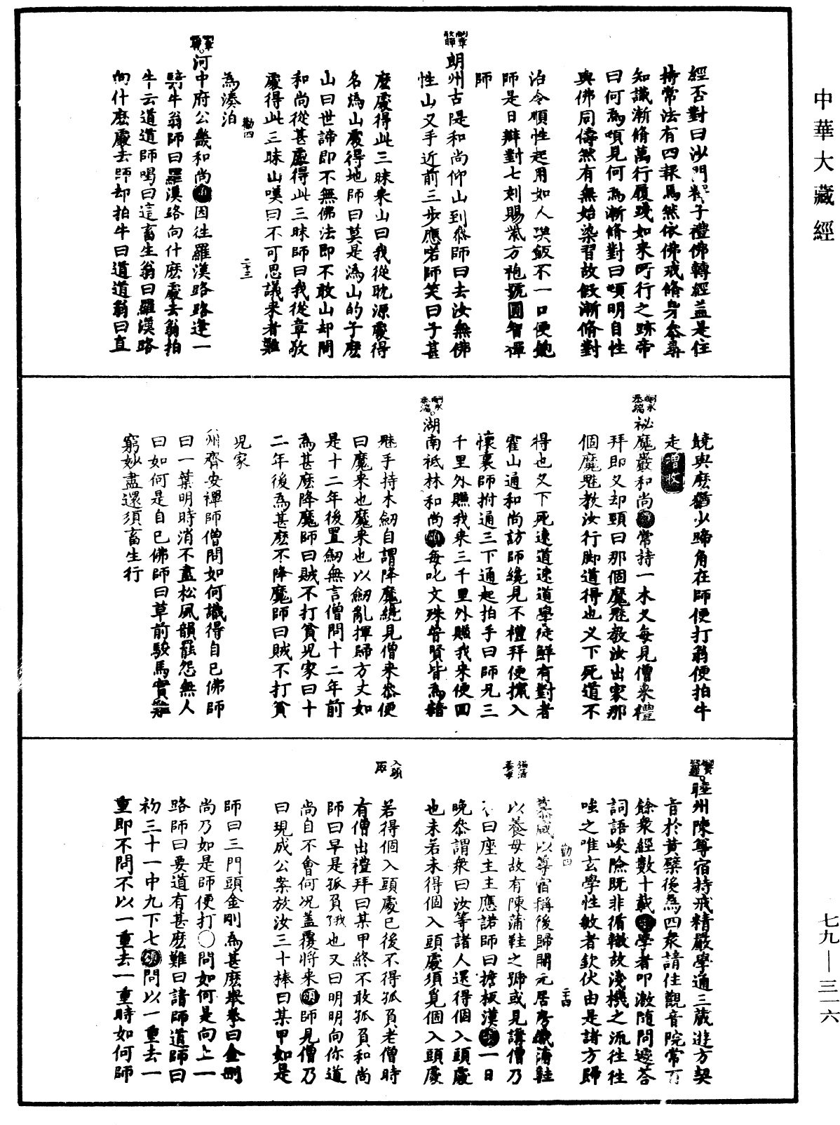 禪宗正脉《中華大藏經》_第79冊_第316頁