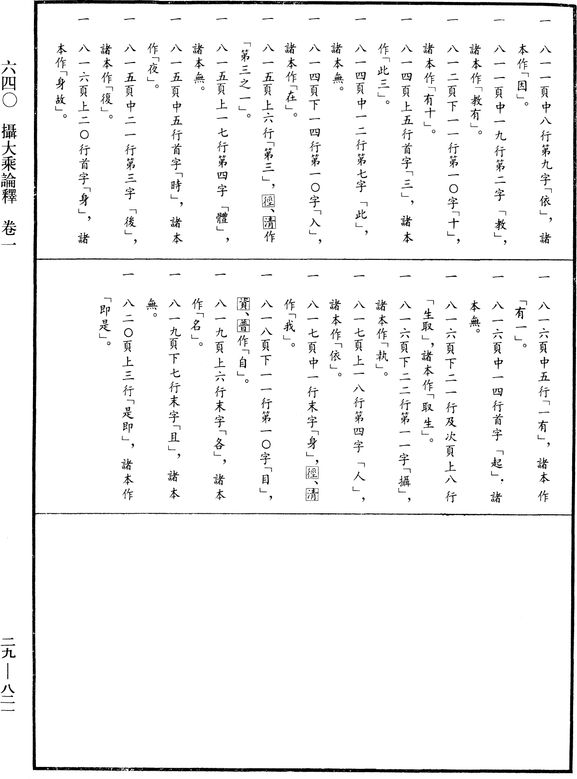 攝大乘論釋《中華大藏經》_第29冊_第0821頁1