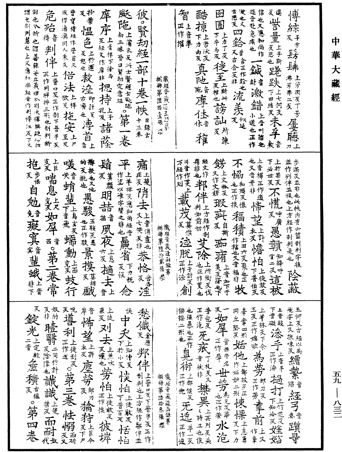 新集藏經音義隨函錄《中華大藏經》_第59冊_第0832頁