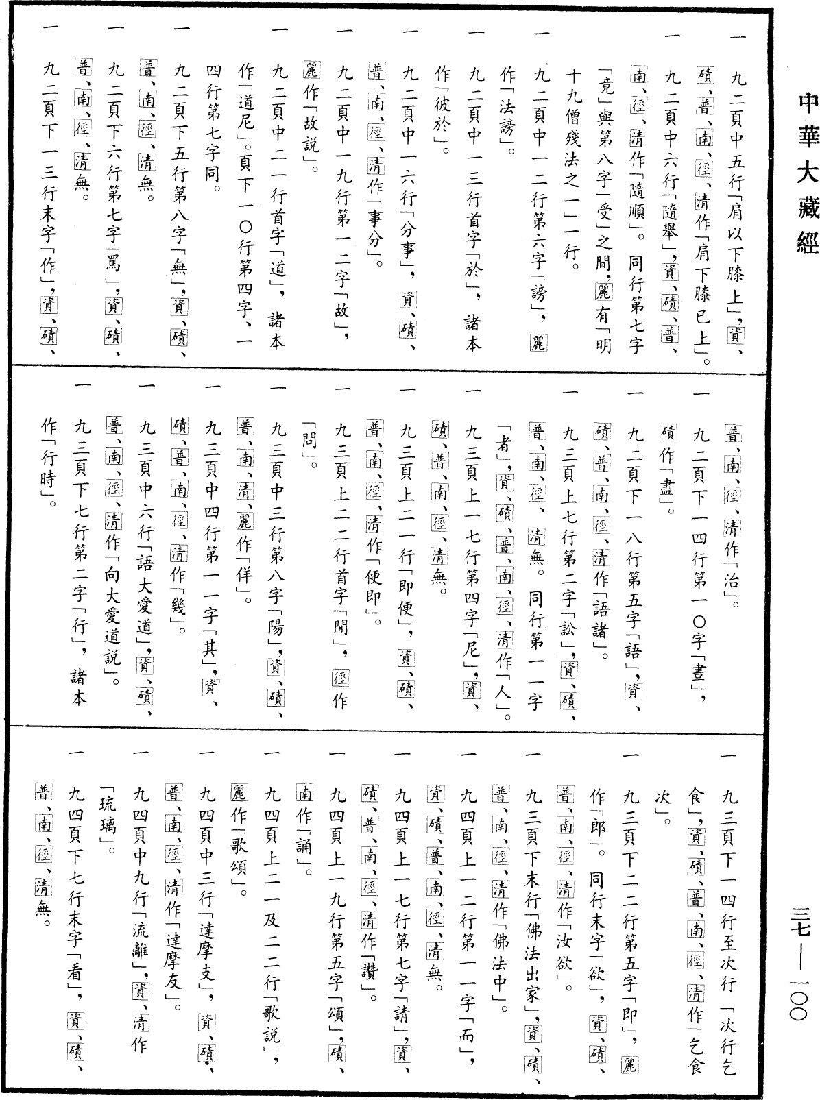 摩訶僧祇律《中華大藏經》_第37冊_第100頁