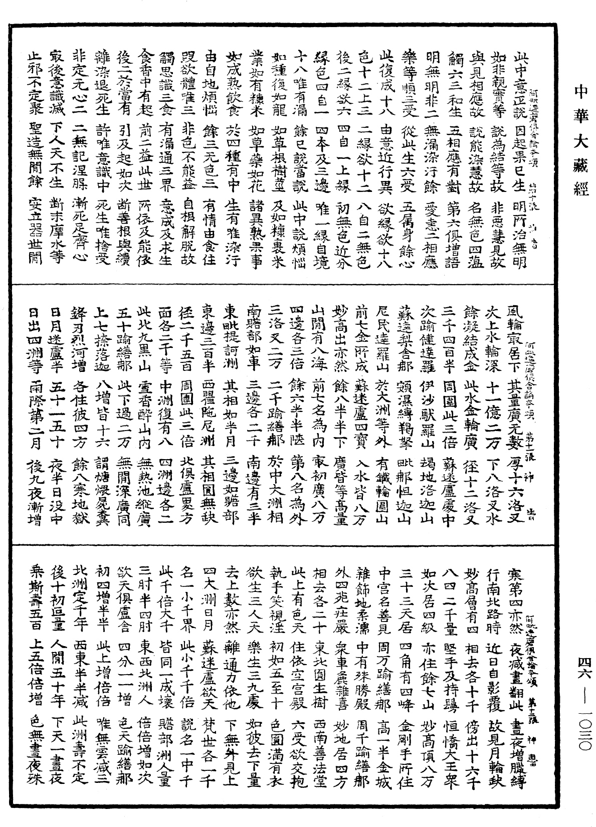 阿毗达磨俱舍论本颂《中华大藏经》_第46册_第1030页