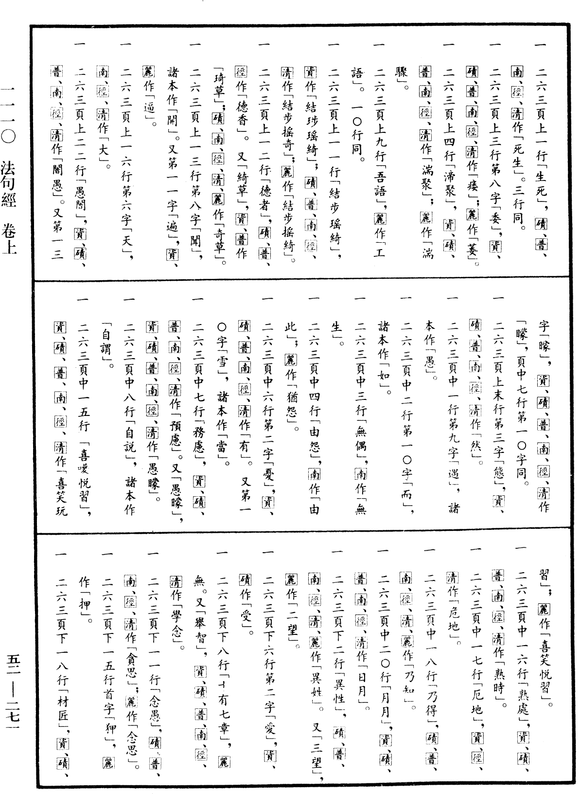 法句經《中華大藏經》_第52冊_第271頁