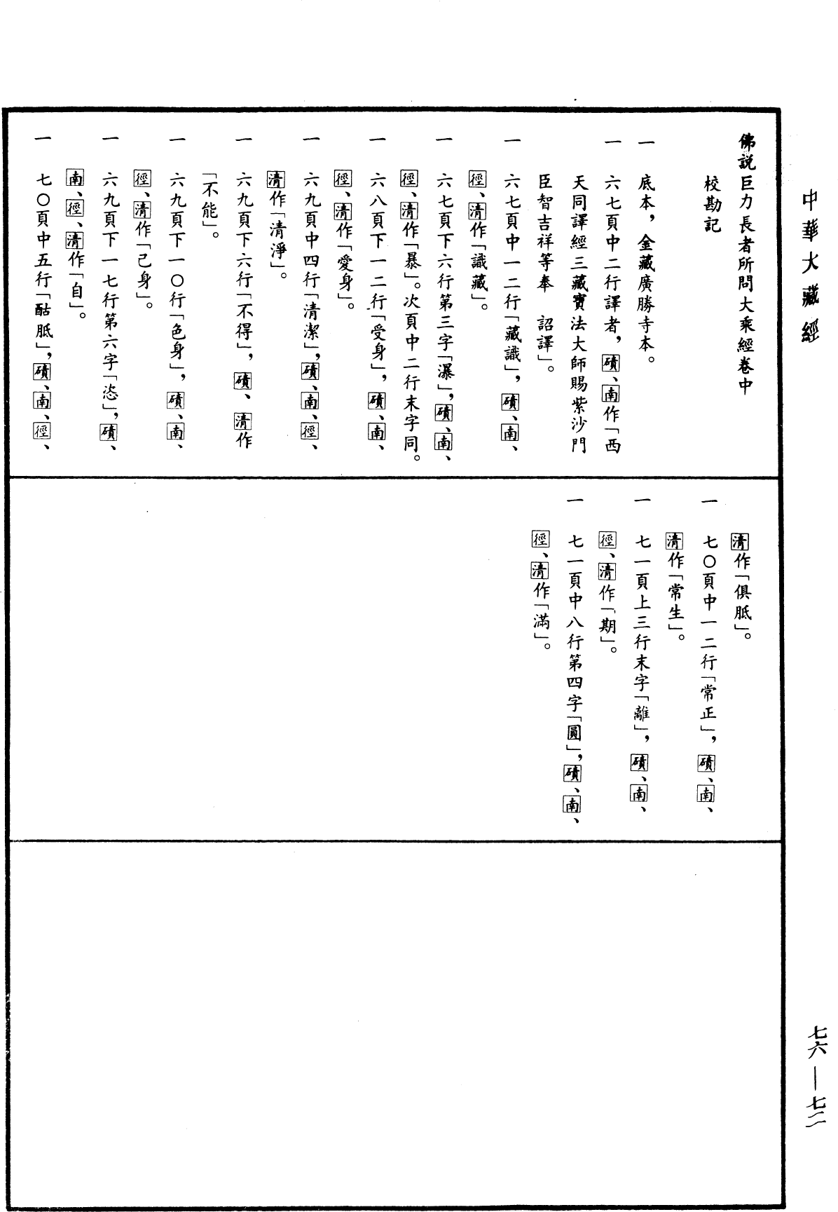 佛說巨力長者所問大乘經《中華大藏經》_第76冊_第072頁