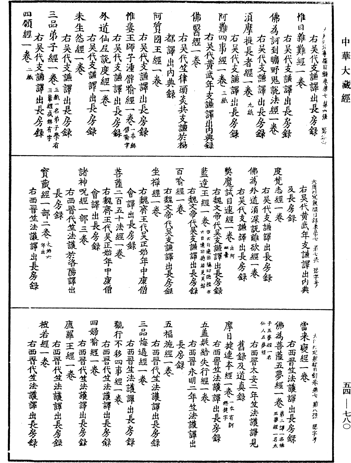 大周刊定眾經目錄《中華大藏經》_第54冊_第780頁