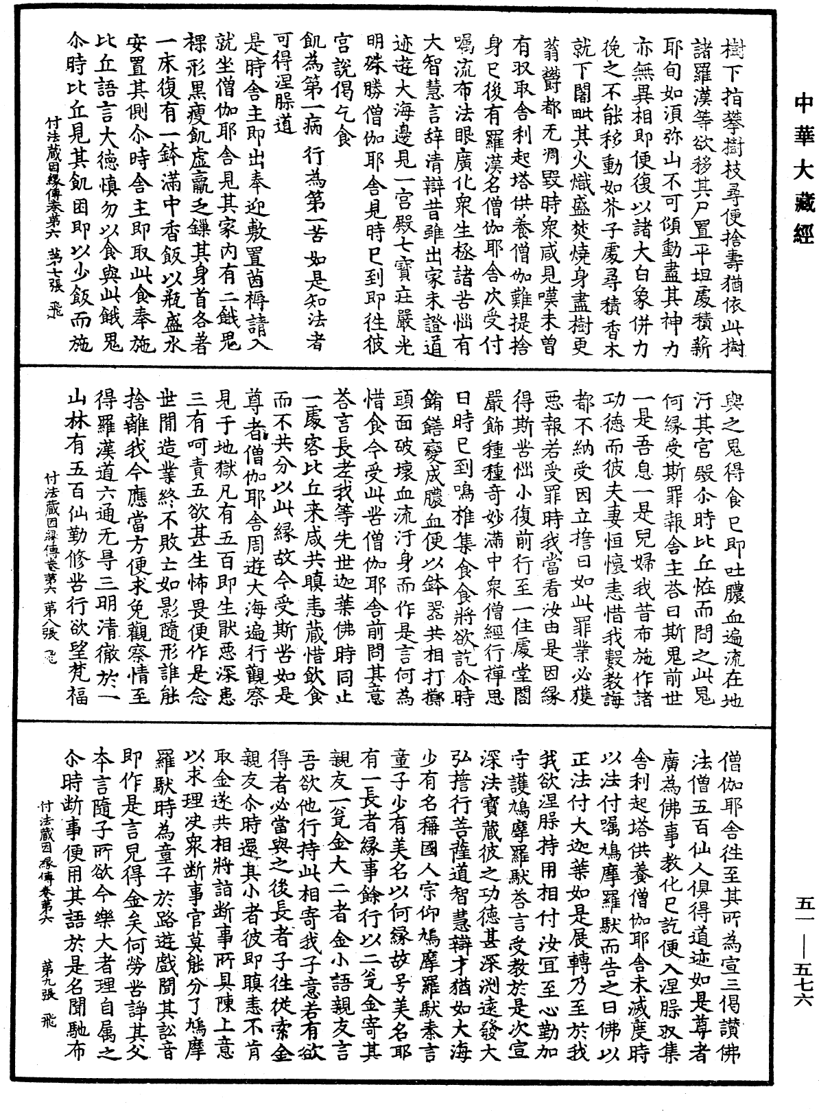 付法藏因緣傳《中華大藏經》_第51冊_第576頁