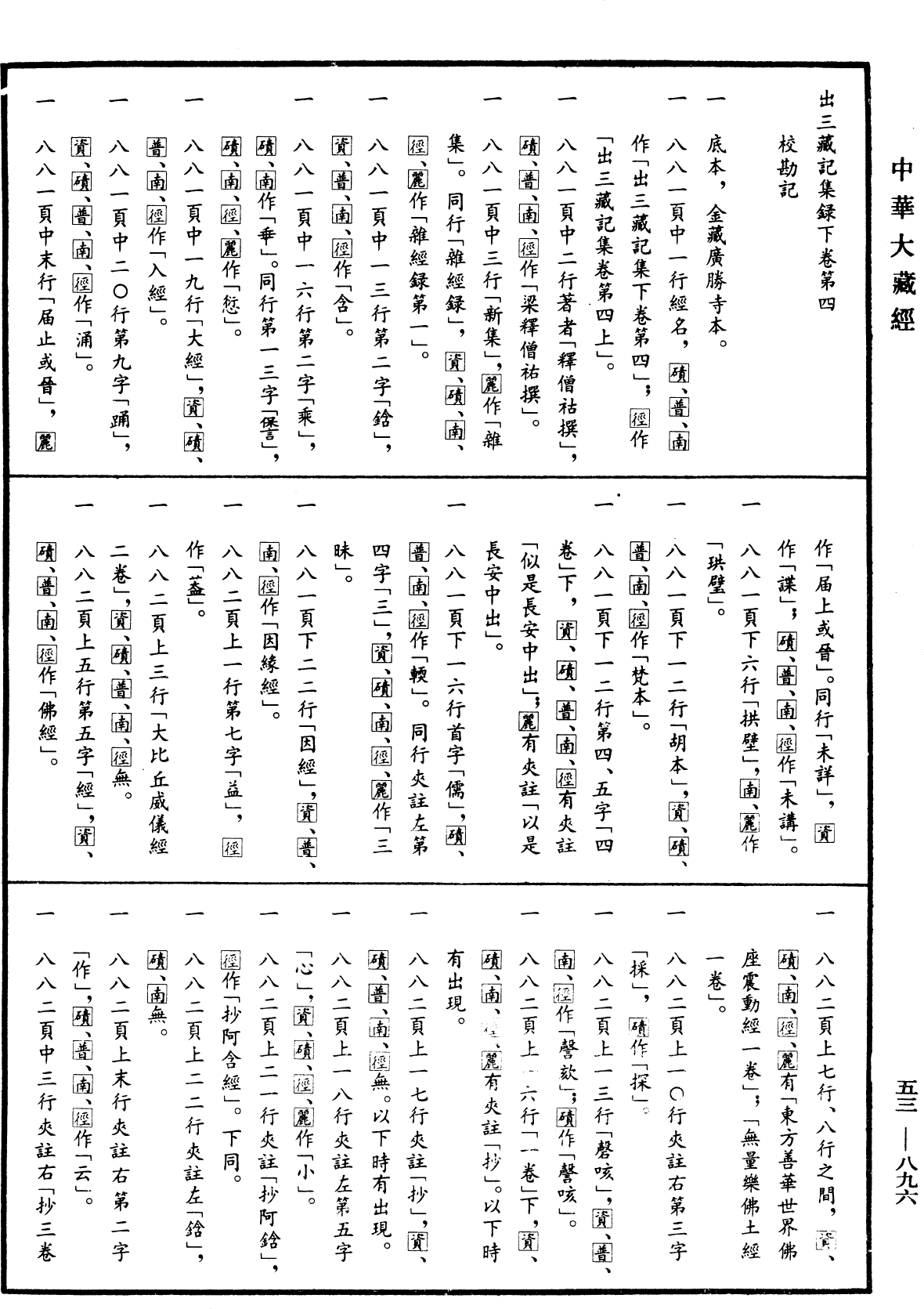 出三藏記集《中華大藏經》_第53冊_第896頁