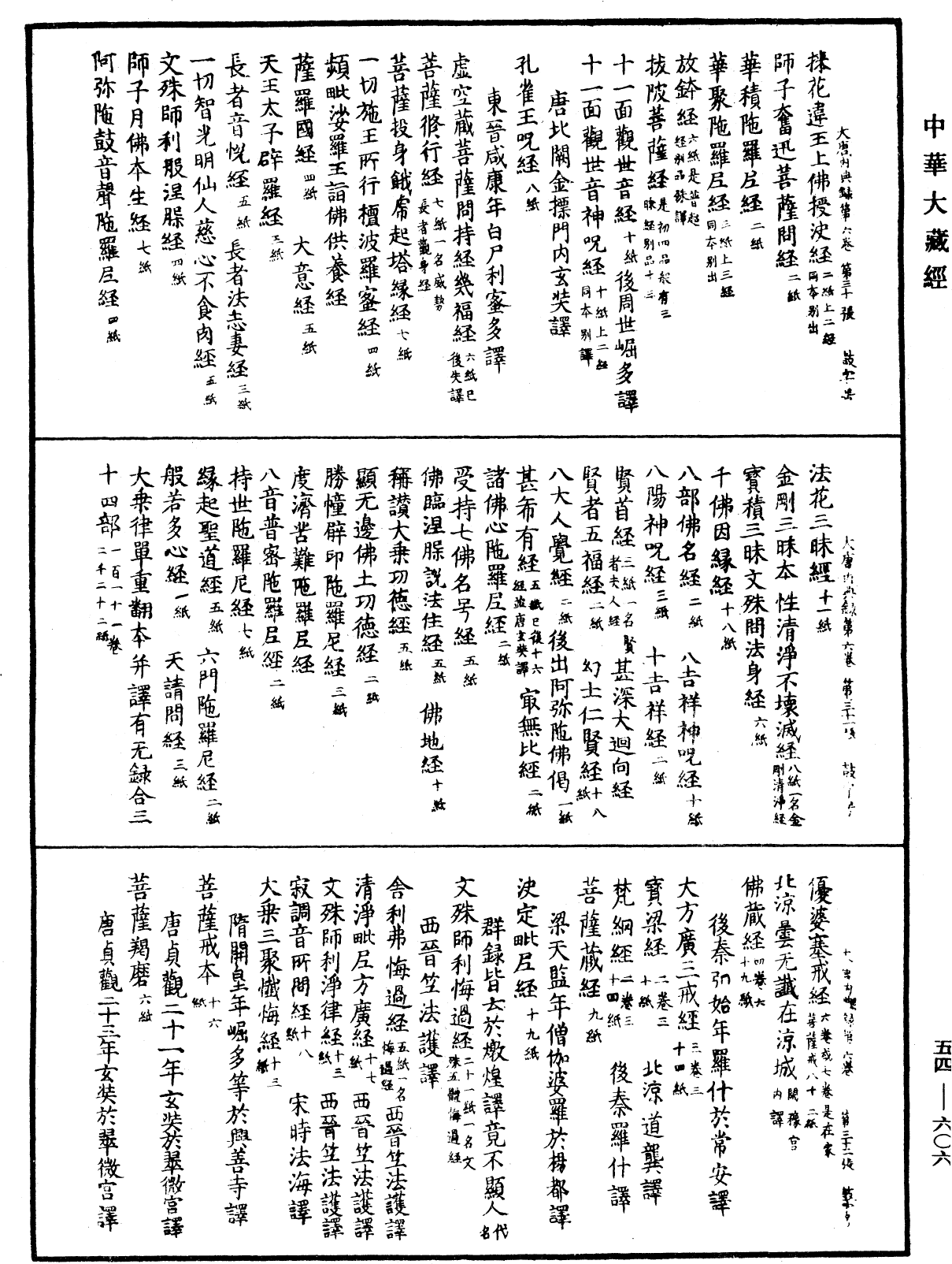 大唐内典录《中华大藏经》_第54册_第606页