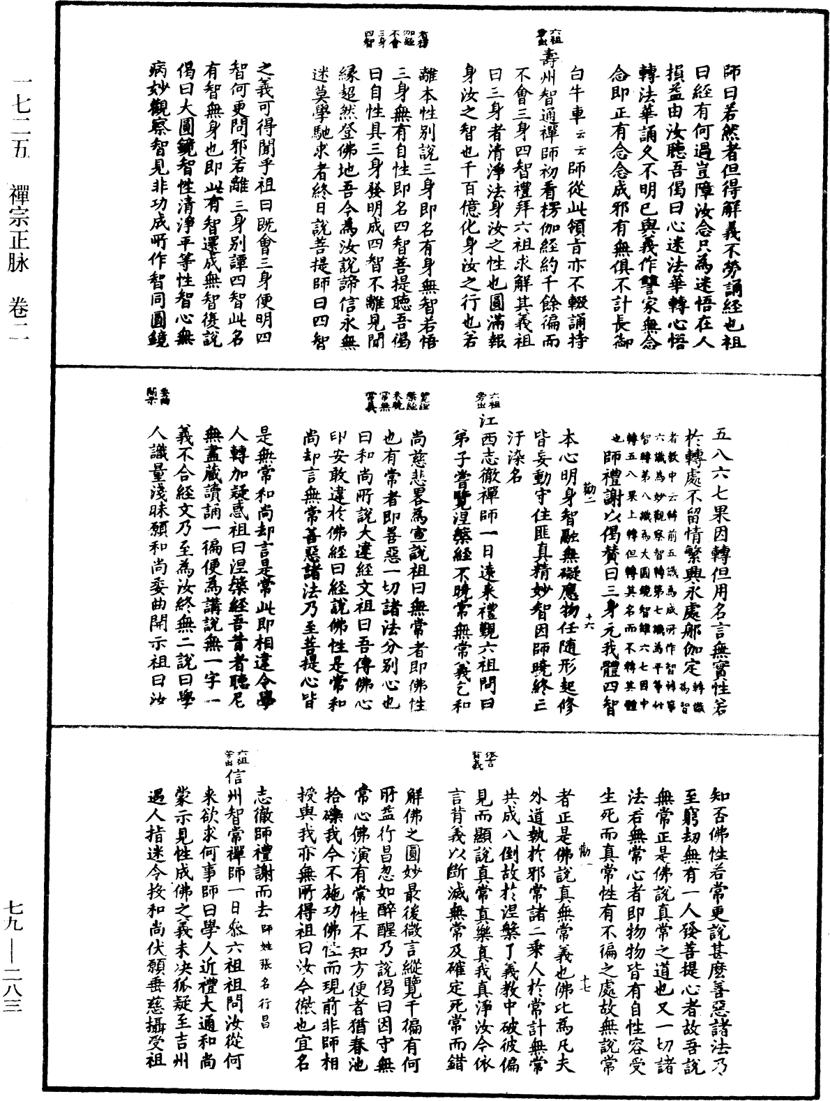 禪宗正脉《中華大藏經》_第79冊_第283頁