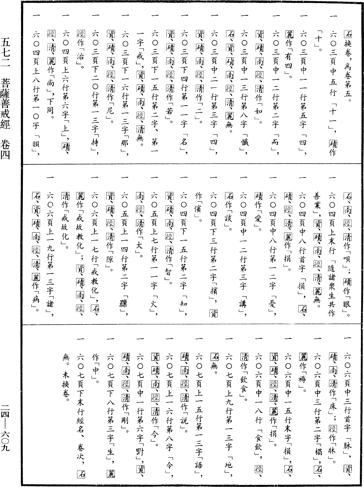 菩薩善戒經《中華大藏經》_第24冊_第609頁4