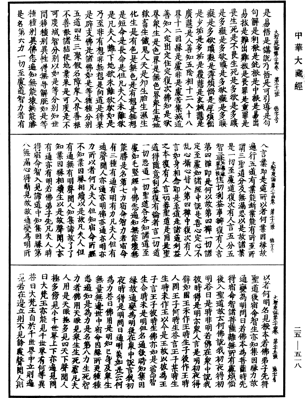 大智度論《中華大藏經》_第25冊_第518頁