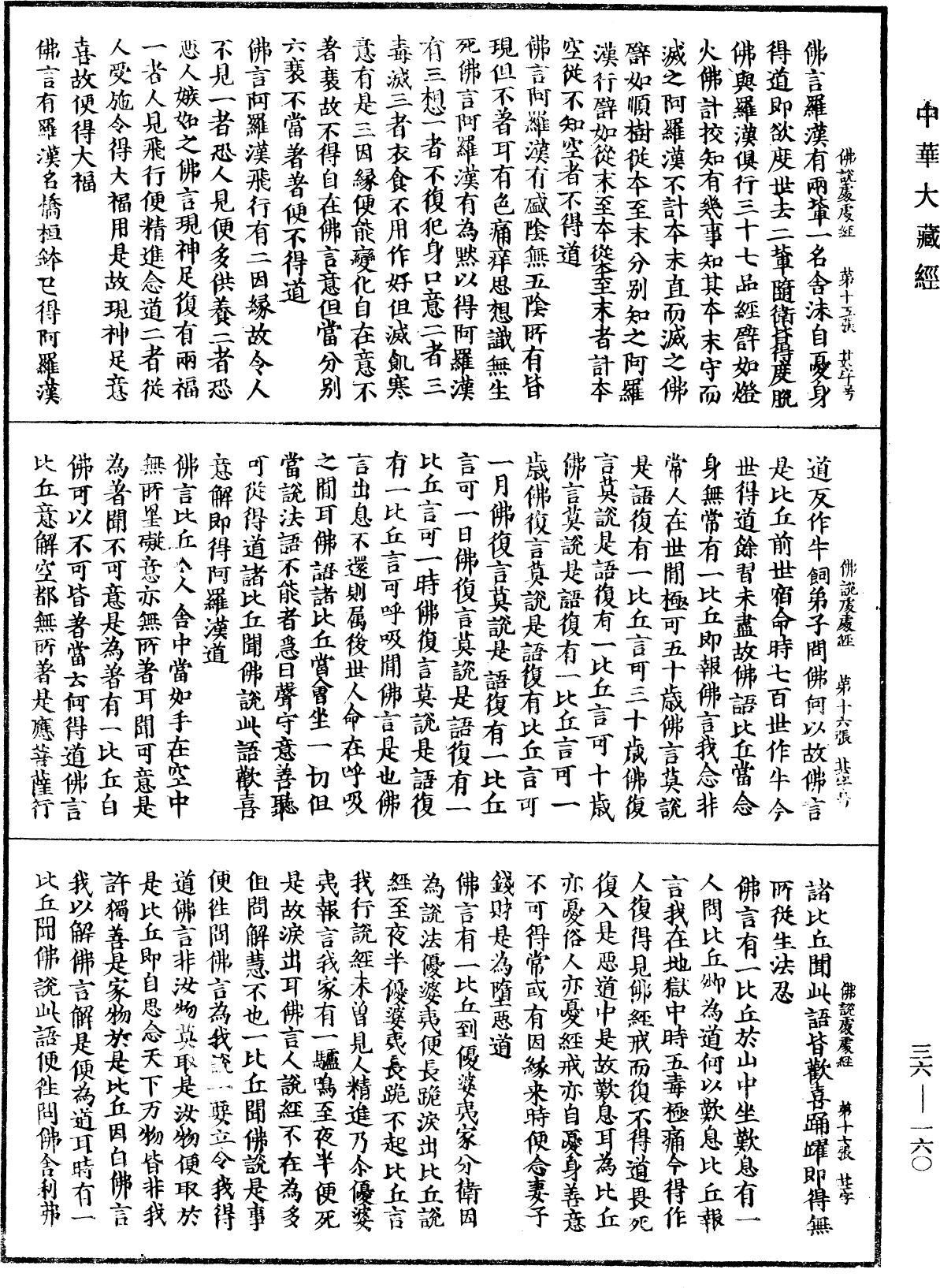 佛說處處經《中華大藏經》_第36冊_第0160頁