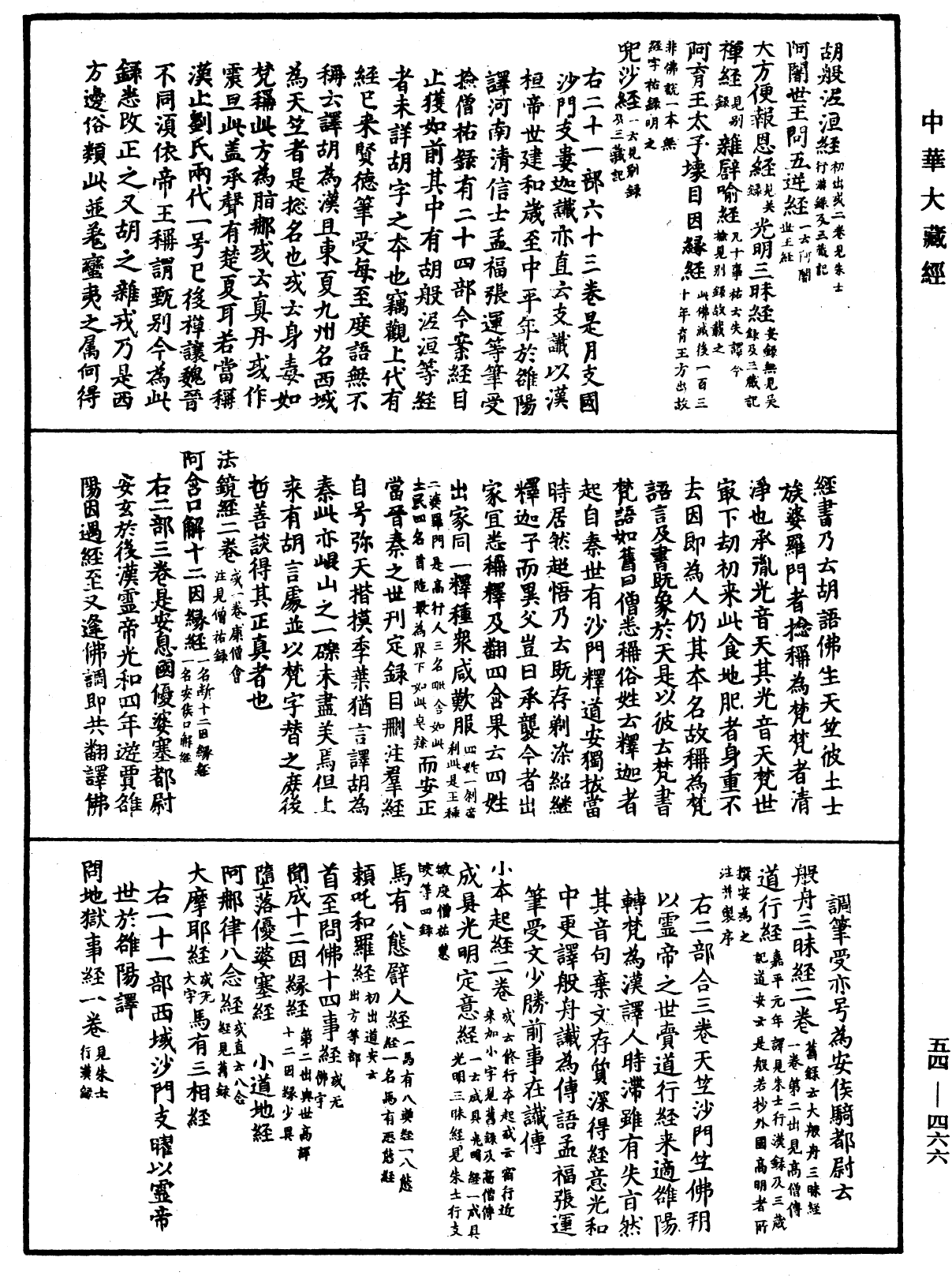 大唐内典录《中华大藏经》_第54册_第466页