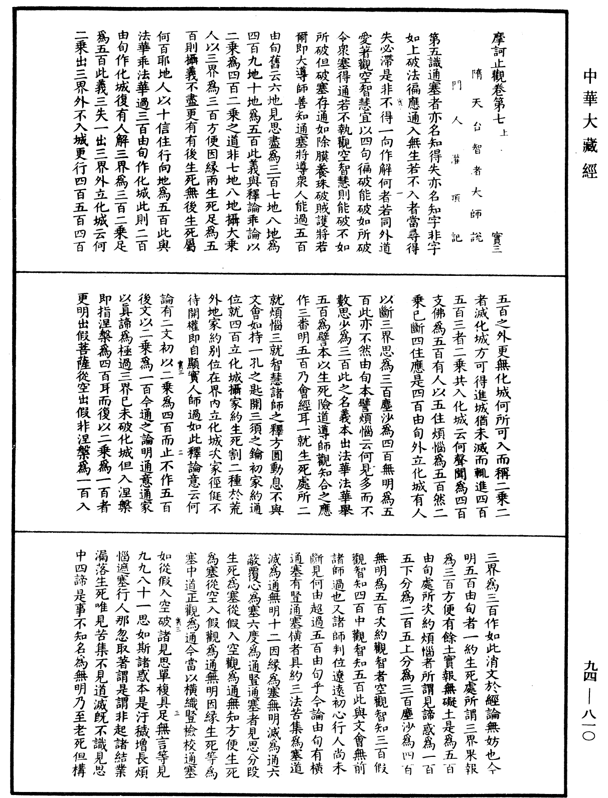 摩訶止觀《中華大藏經》_第94冊_第810頁