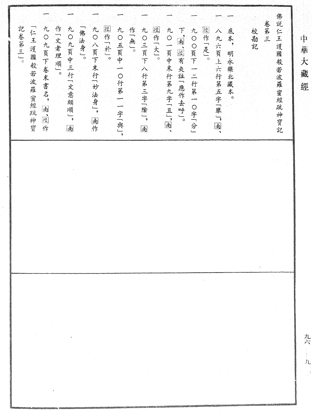 佛说仁王护国般若波罗蜜经疏神宝记《中华大藏经》_第96册_第910页