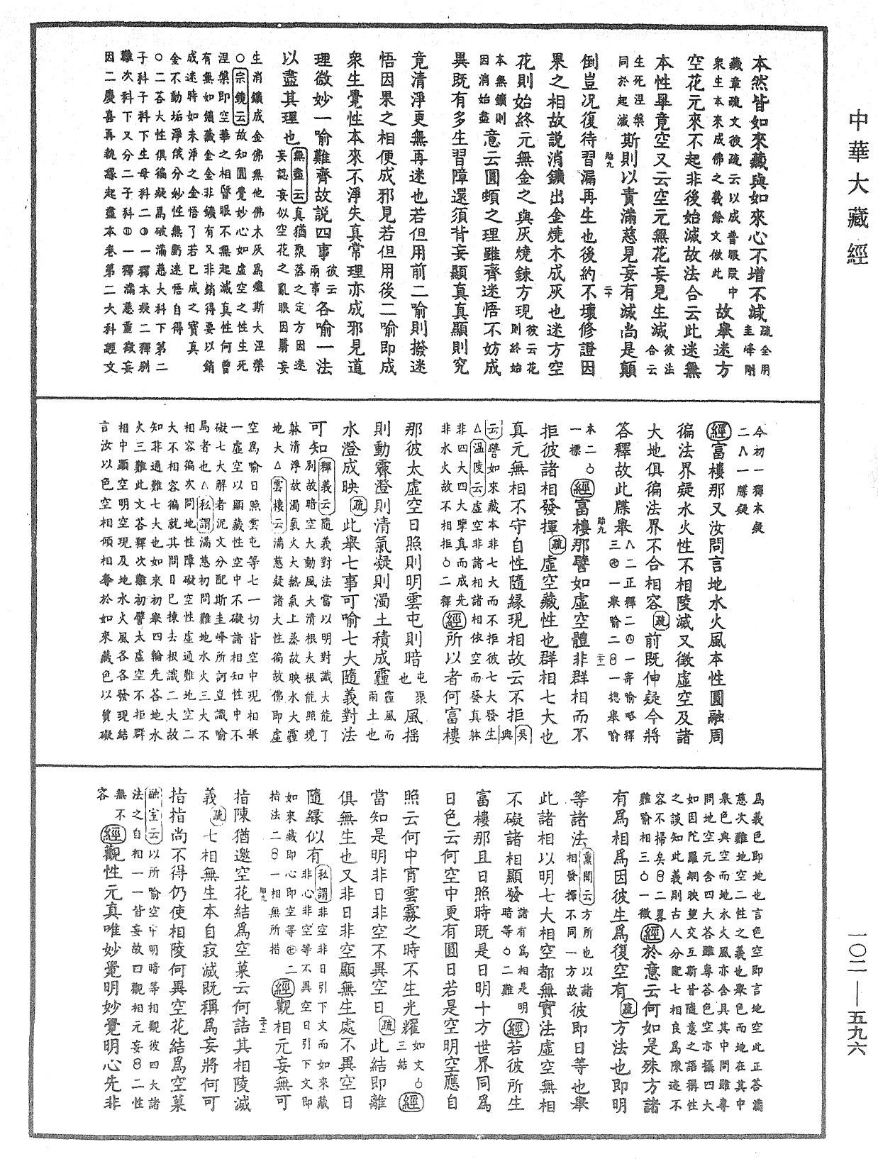 大佛頂首楞嚴經疏解蒙鈔《中華大藏經》_第102冊_第596頁