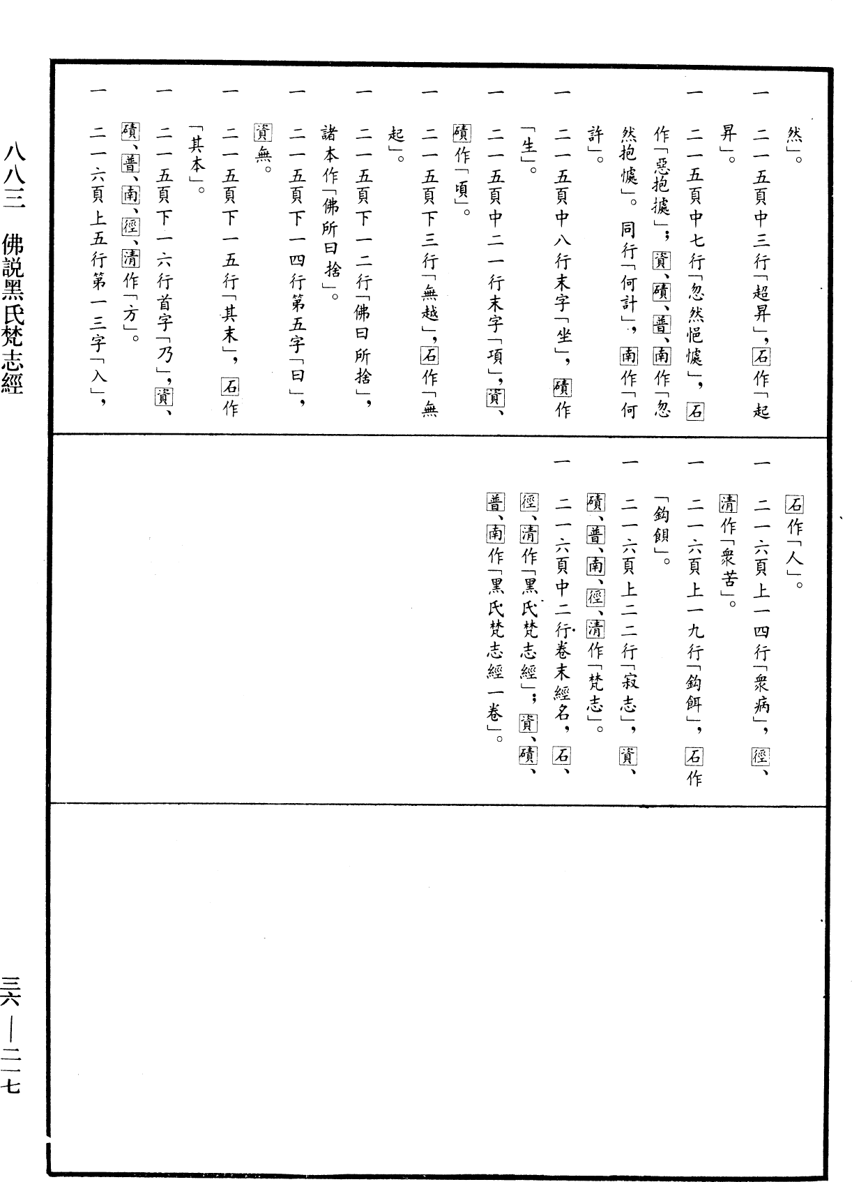 佛說黑氏梵志經《中華大藏經》_第36冊_第0217頁