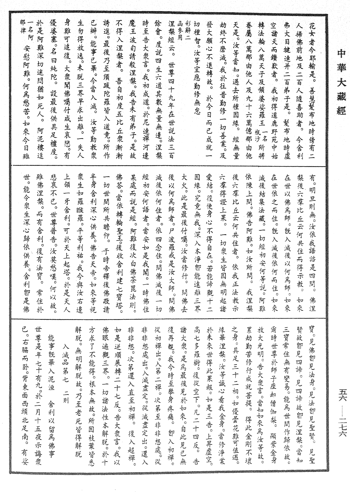 大藏一览集《中华大藏经》_第56册_第0276页