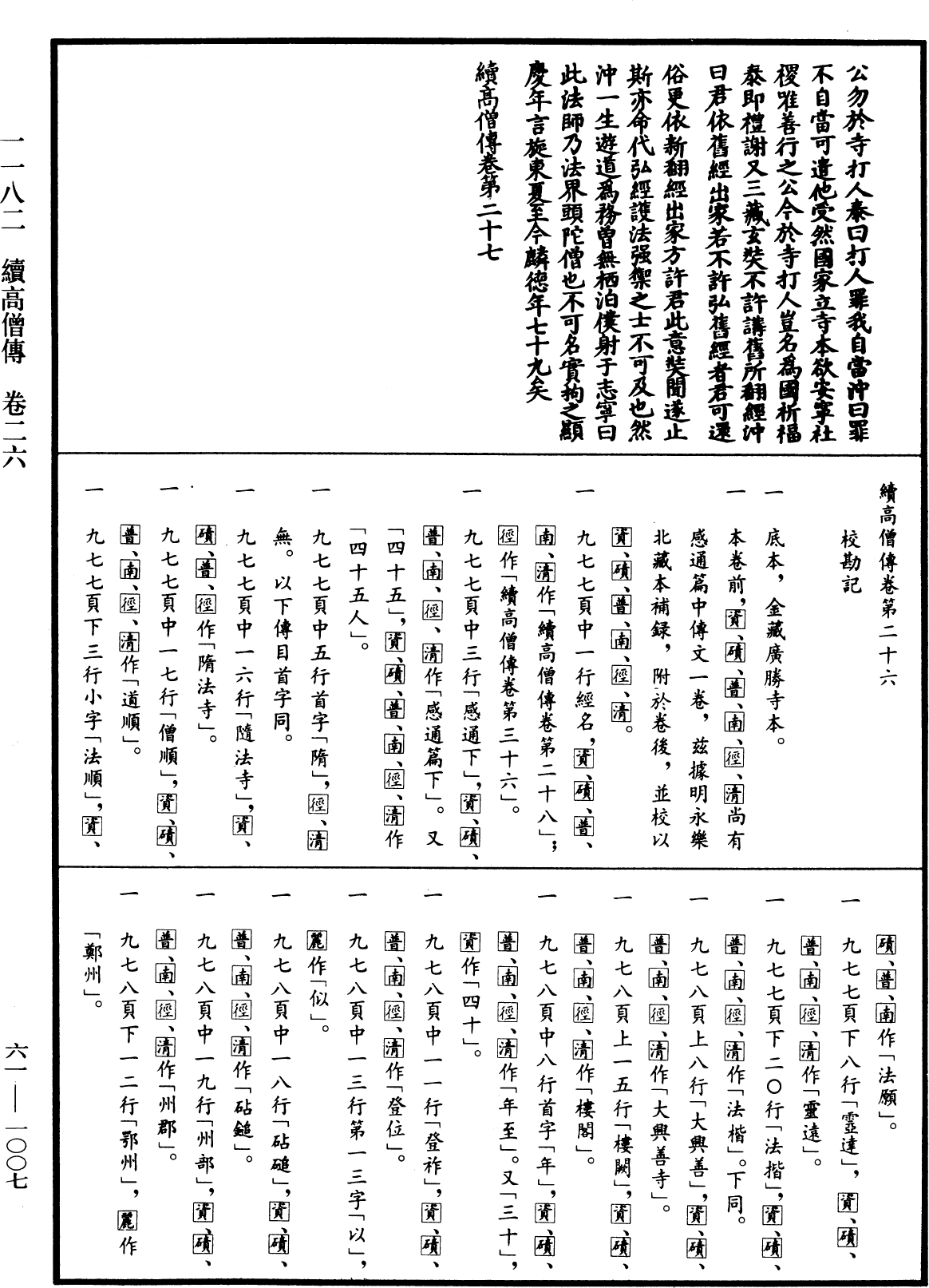 续高僧传《中华大藏经》_第61册_第1007页