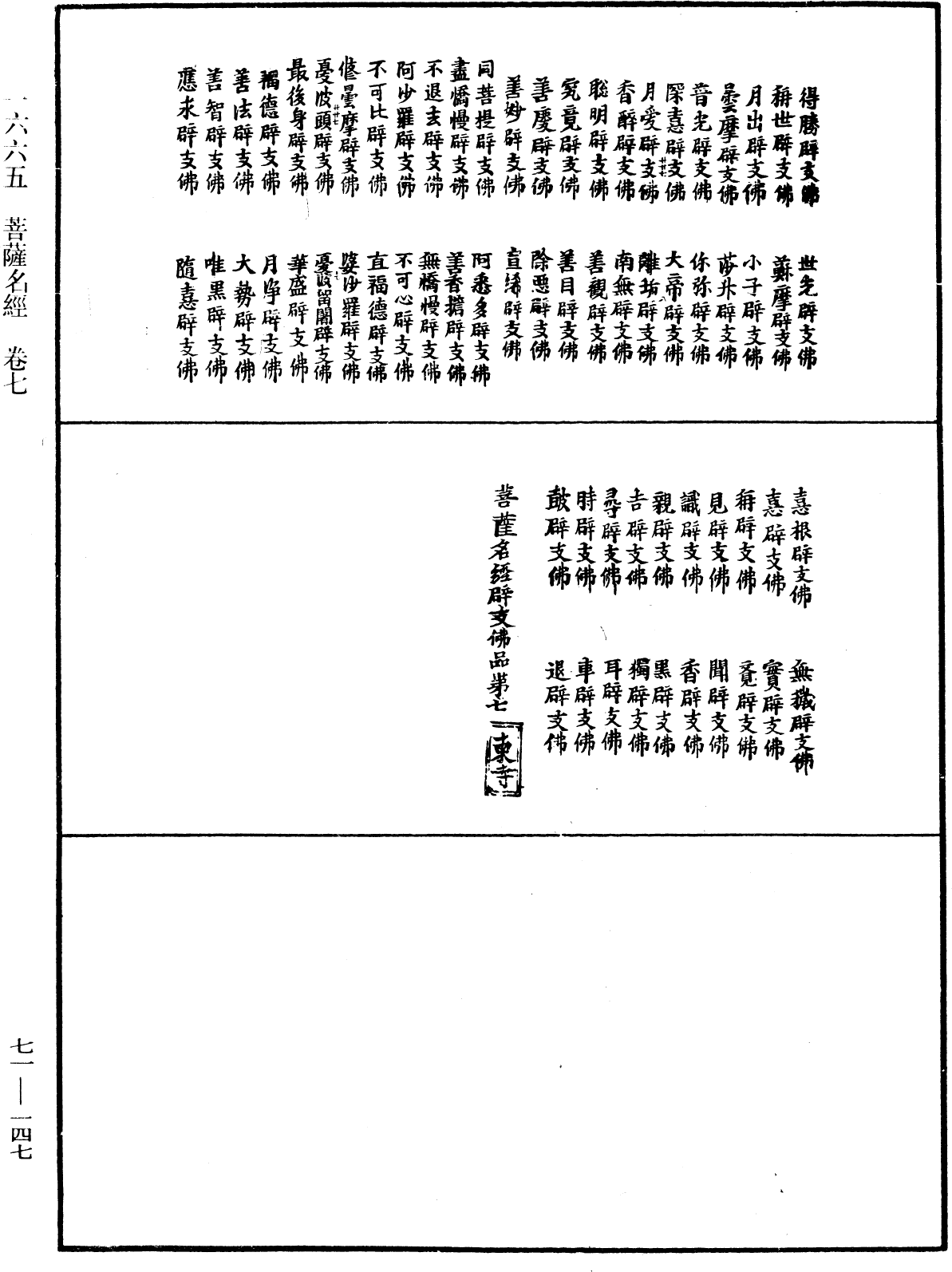 菩萨名经《中华大藏经》_第71册_第147页