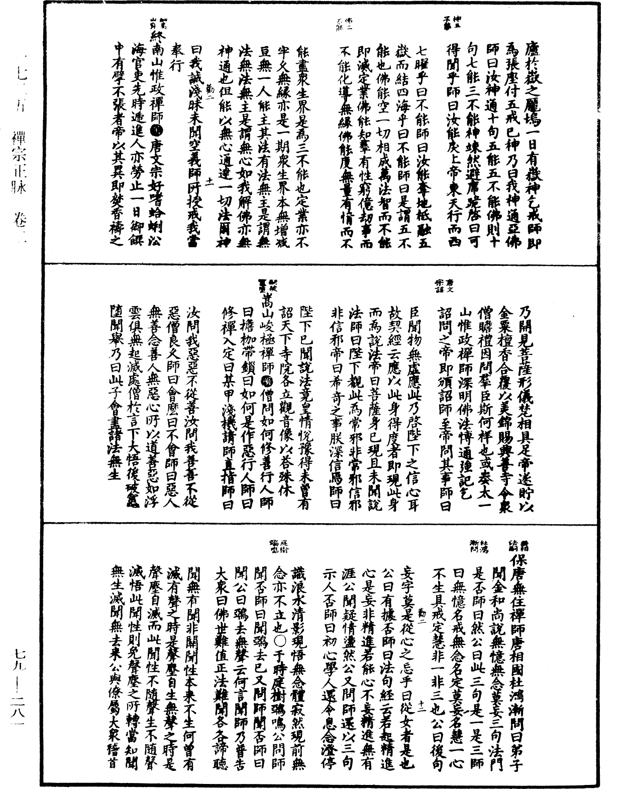 禪宗正脉《中華大藏經》_第79冊_第281頁