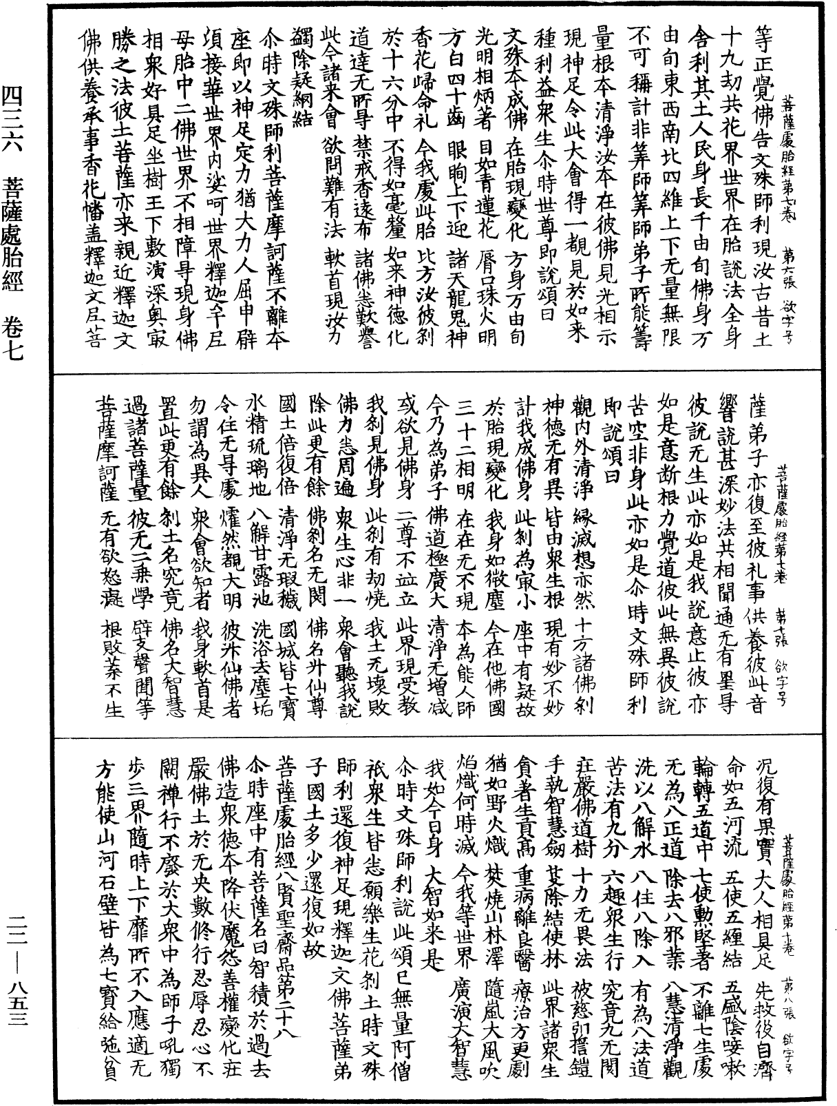 菩薩處胎經《中華大藏經》_第22冊_第853頁