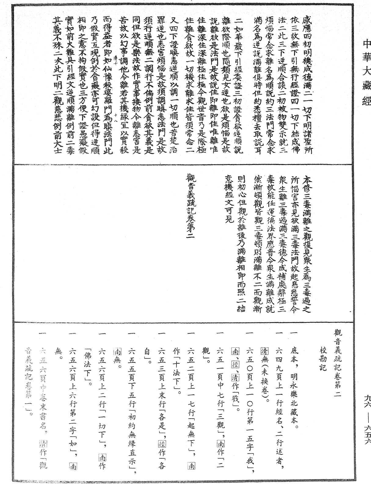 觀音義疏記《中華大藏經》_第96冊_第656頁