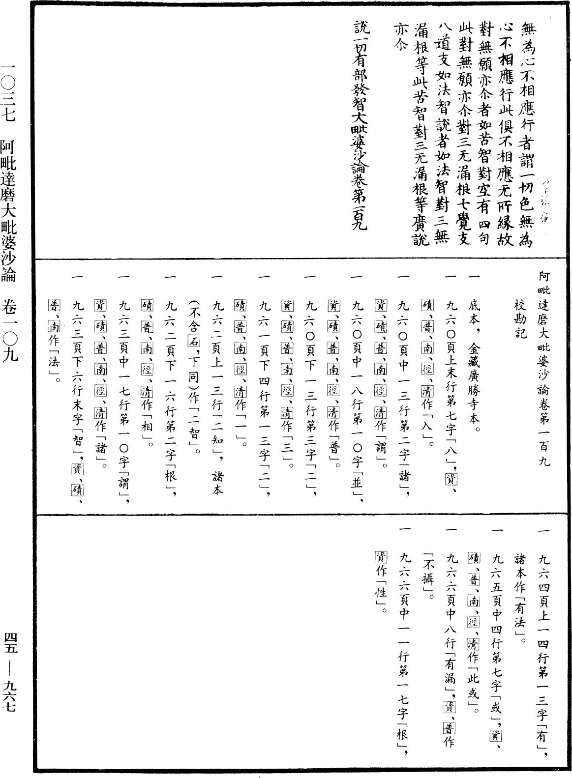 阿毗達磨大毗婆沙論《中華大藏經》_第45冊_第967頁109