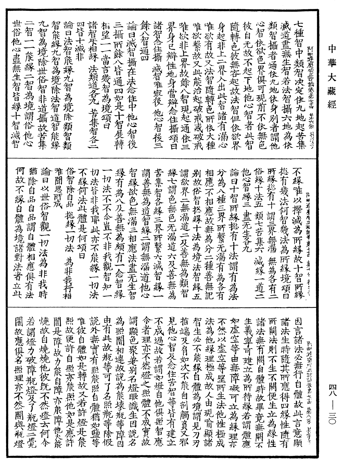 阿毗達磨順正理論《中華大藏經》_第48冊_第0030頁