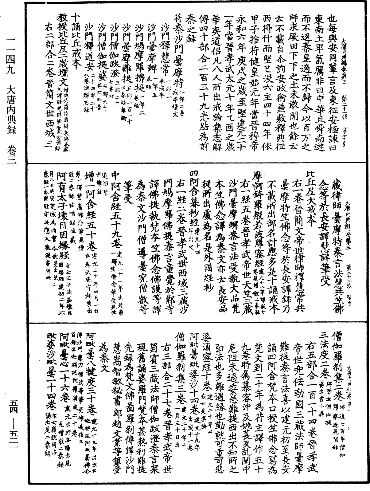 大唐内典录《中华大藏经》_第54册_第521页