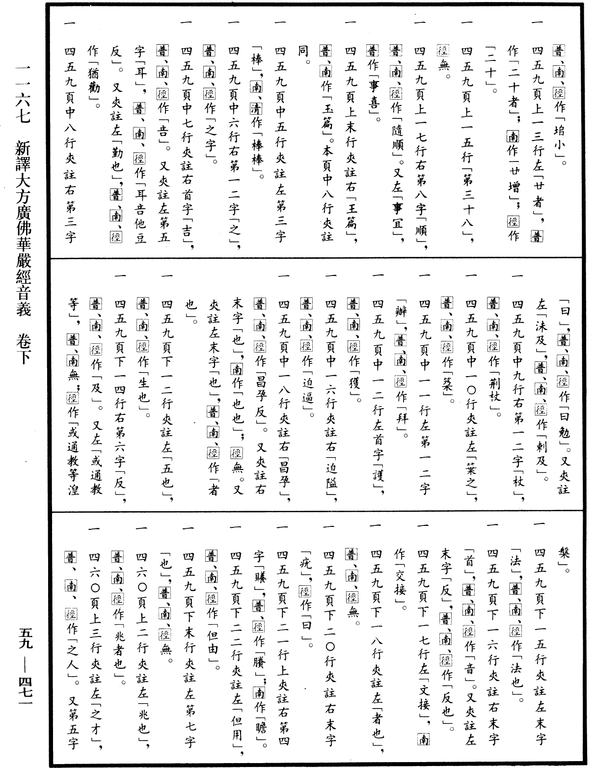 新譯大方廣佛華嚴經音義《中華大藏經》_第59冊_第0471頁