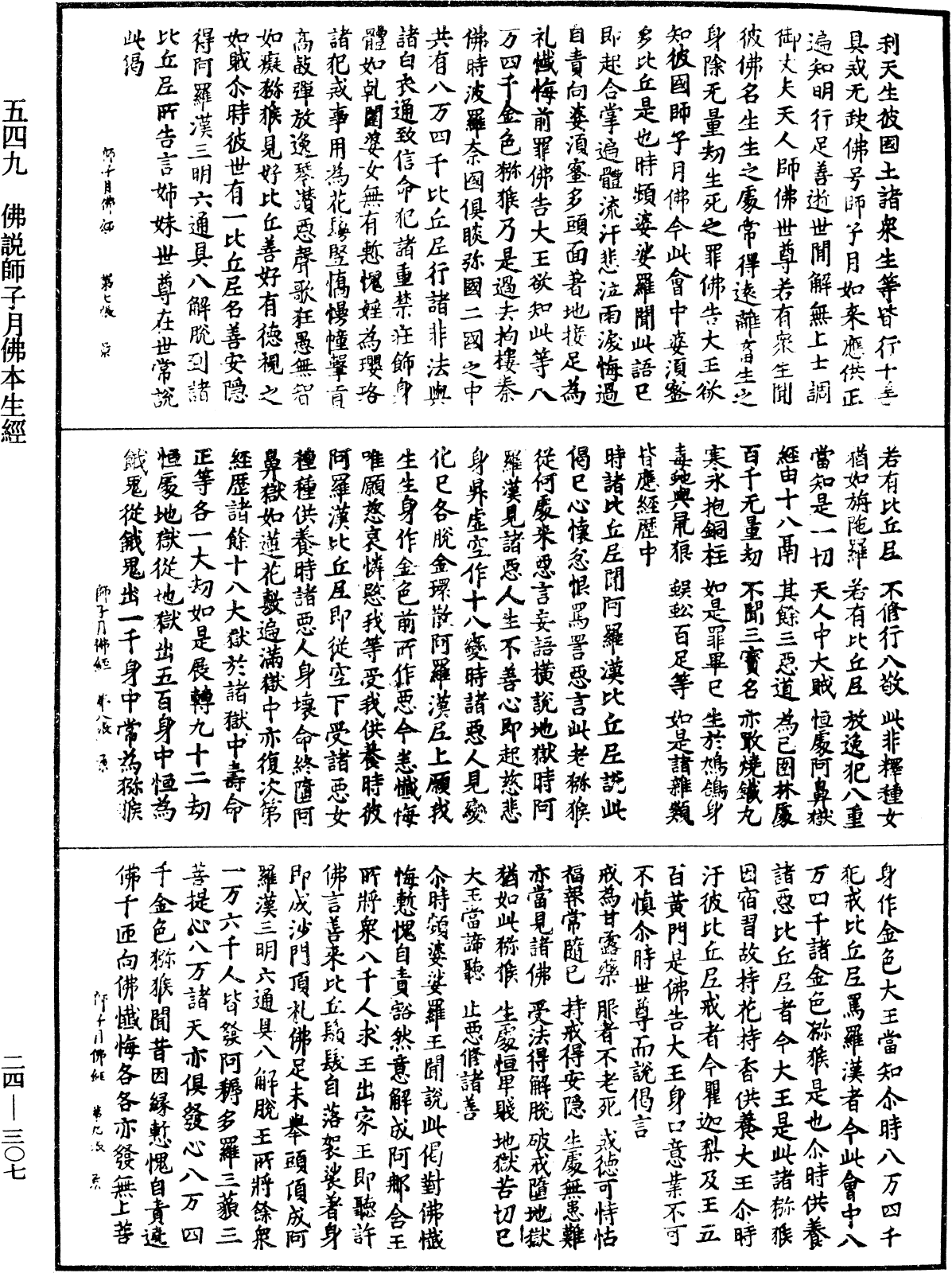 佛說師子月佛本生經《中華大藏經》_第24冊_第307頁