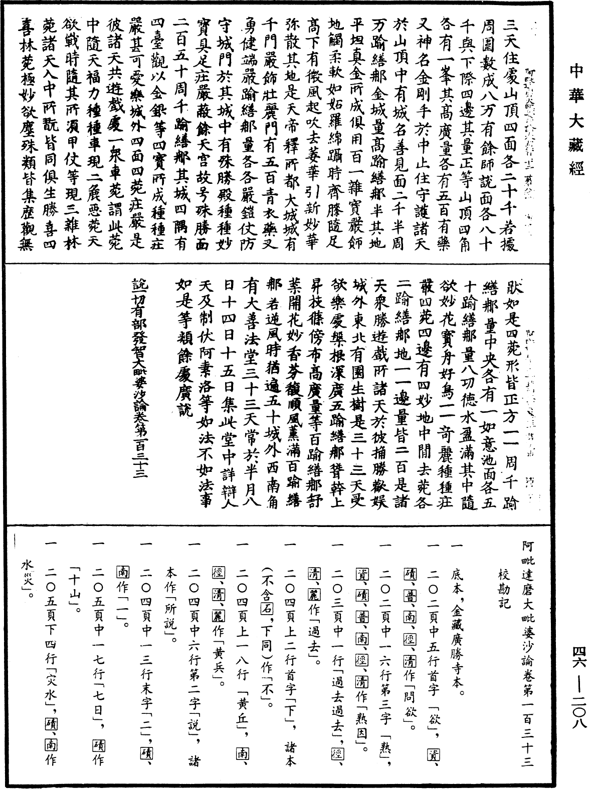 阿毗達磨大毗婆沙論《中華大藏經》_第46冊_第0208頁