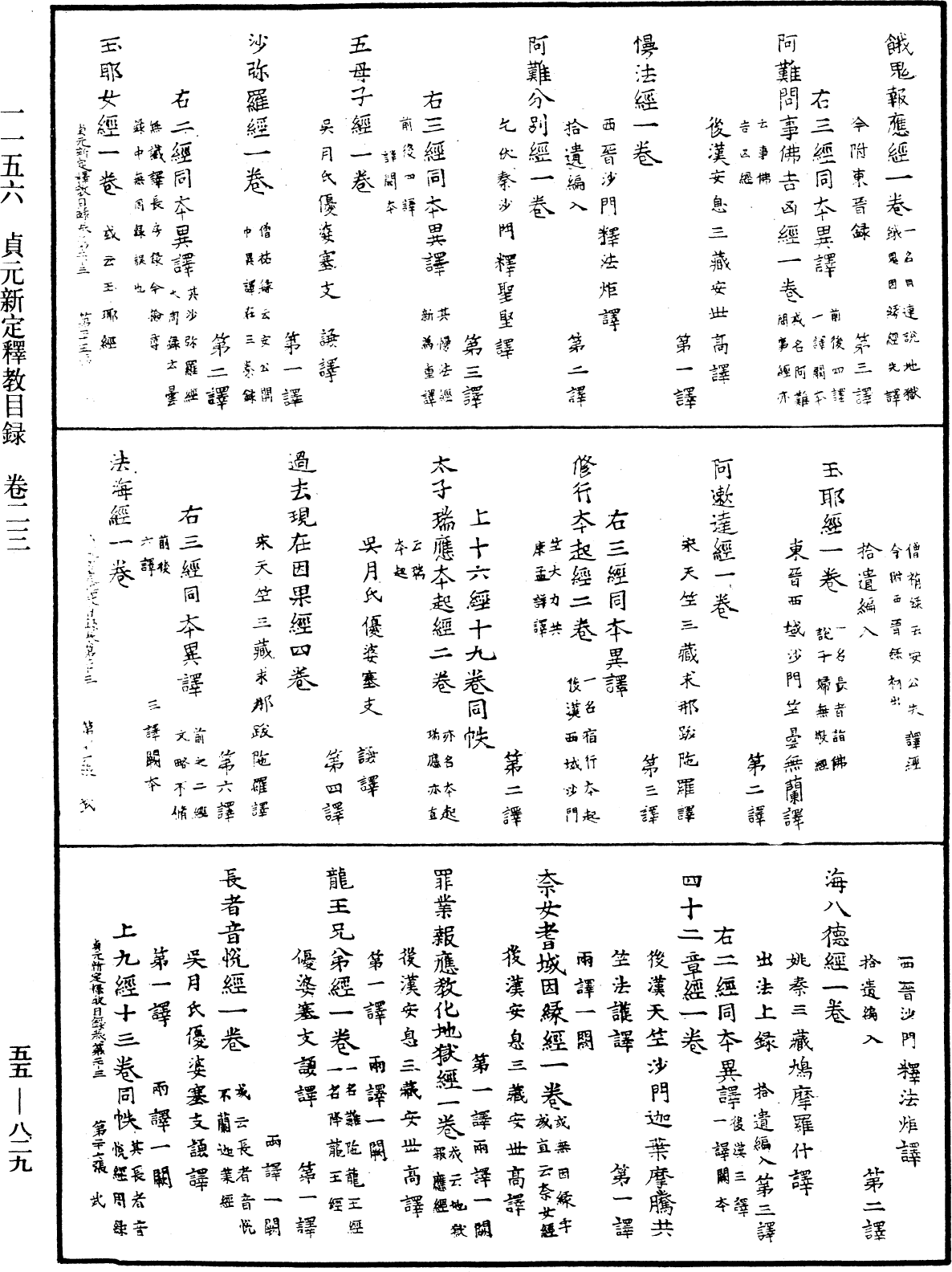 貞元新定釋教目錄《中華大藏經》_第55冊_第829頁