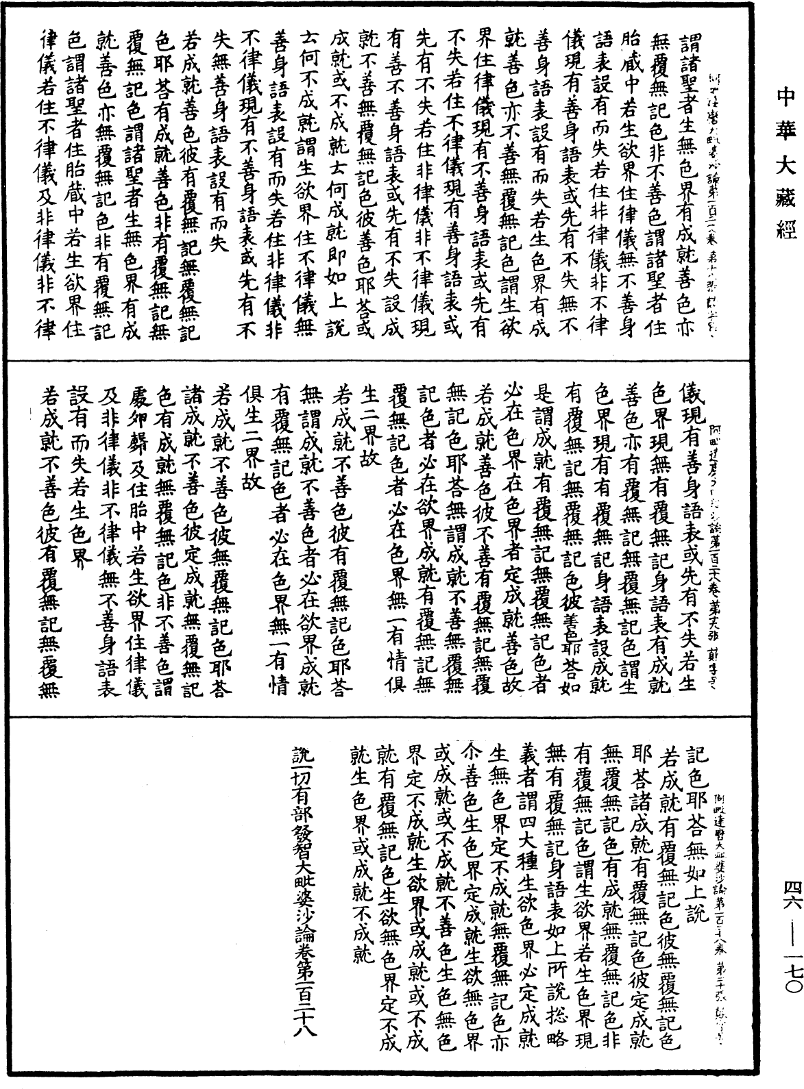 阿毗達磨大毗婆沙論《中華大藏經》_第46冊_第0170頁